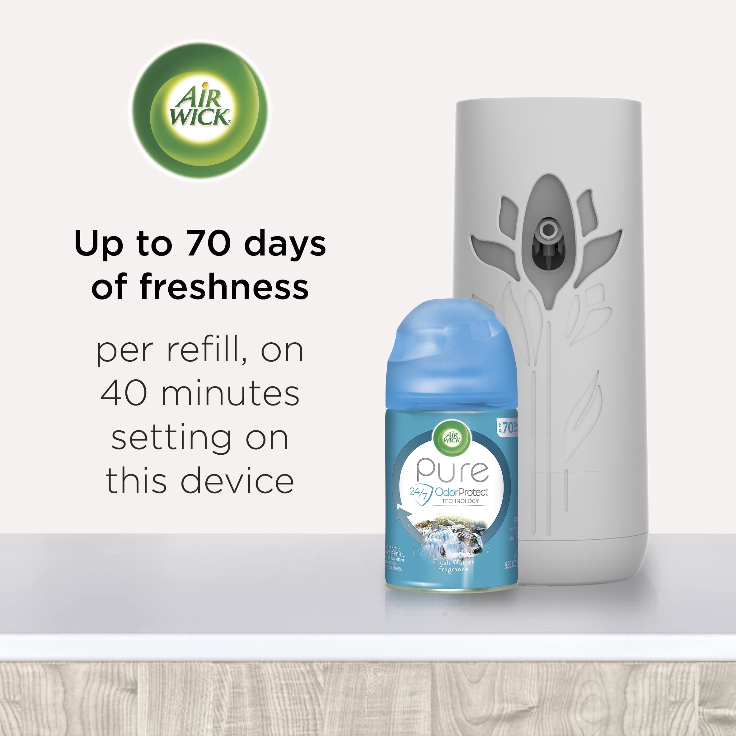 Air Wick Automatic Air Freshener Spray Refill, 1 Count, Summer Delights Scent, Essential Oil Odor Eliminator for Home, Bathroom & Car - Long-Lasting Fragrance for Everyday Freshness