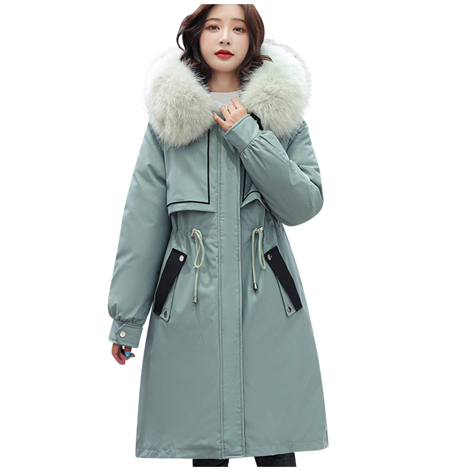 Women's Winter Hooded Suede Jacket with Removable Lining & Pockets - Warm Fashion Outerwear for Cold Weather - Perfect for Daily Commute, Outdoor Activities & Travel