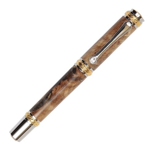 Lanier Majestic Rollerball Pen - 22kt Gold Plated with Premium Buckeye Burl Wood - Luxury Writing Instrument for Business Gifts, Office Use & Collectors