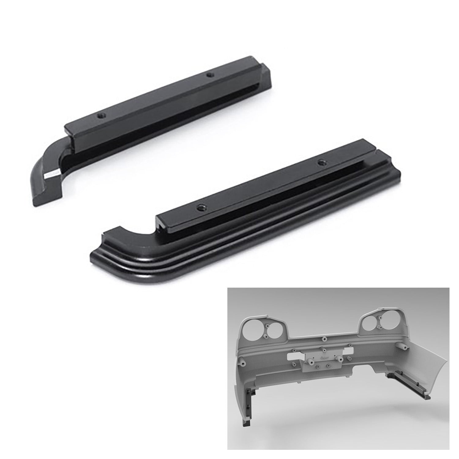 R34 1/8 Scale Aluminum Alloy Side Skirts & Rear Wing for RC Drift Racing Cars - High Speed Performance Upgrade for Remote Control Vehicles | Perfect for Competitive Racing & Drift Tracks