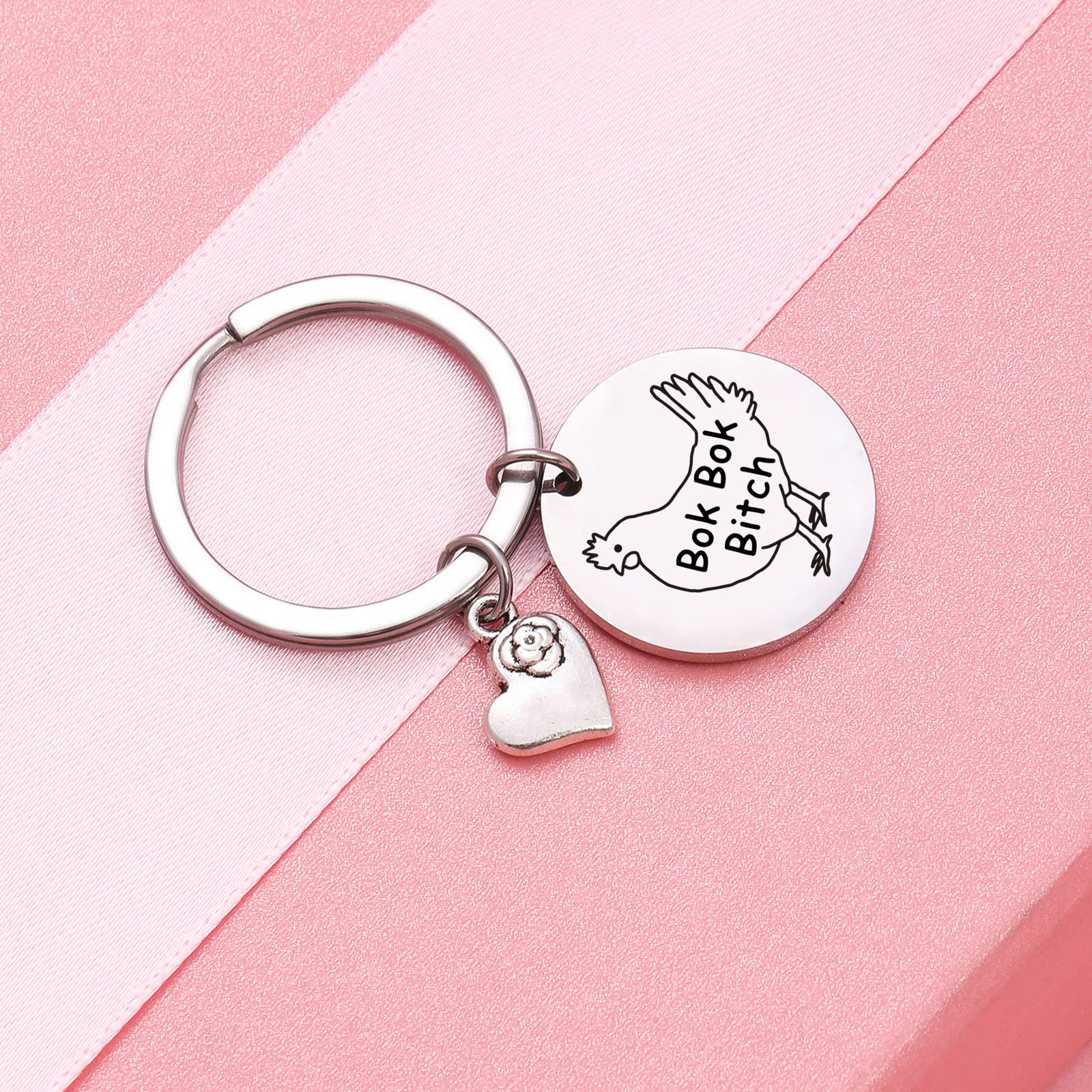 Funny Crazy Chicken Lady Keychain - Unique Gift for Chicken Farmers & Poultry Lovers - Perfect for Chicken Moms, Backpacks, Key Rings & Farm Enthusiasts