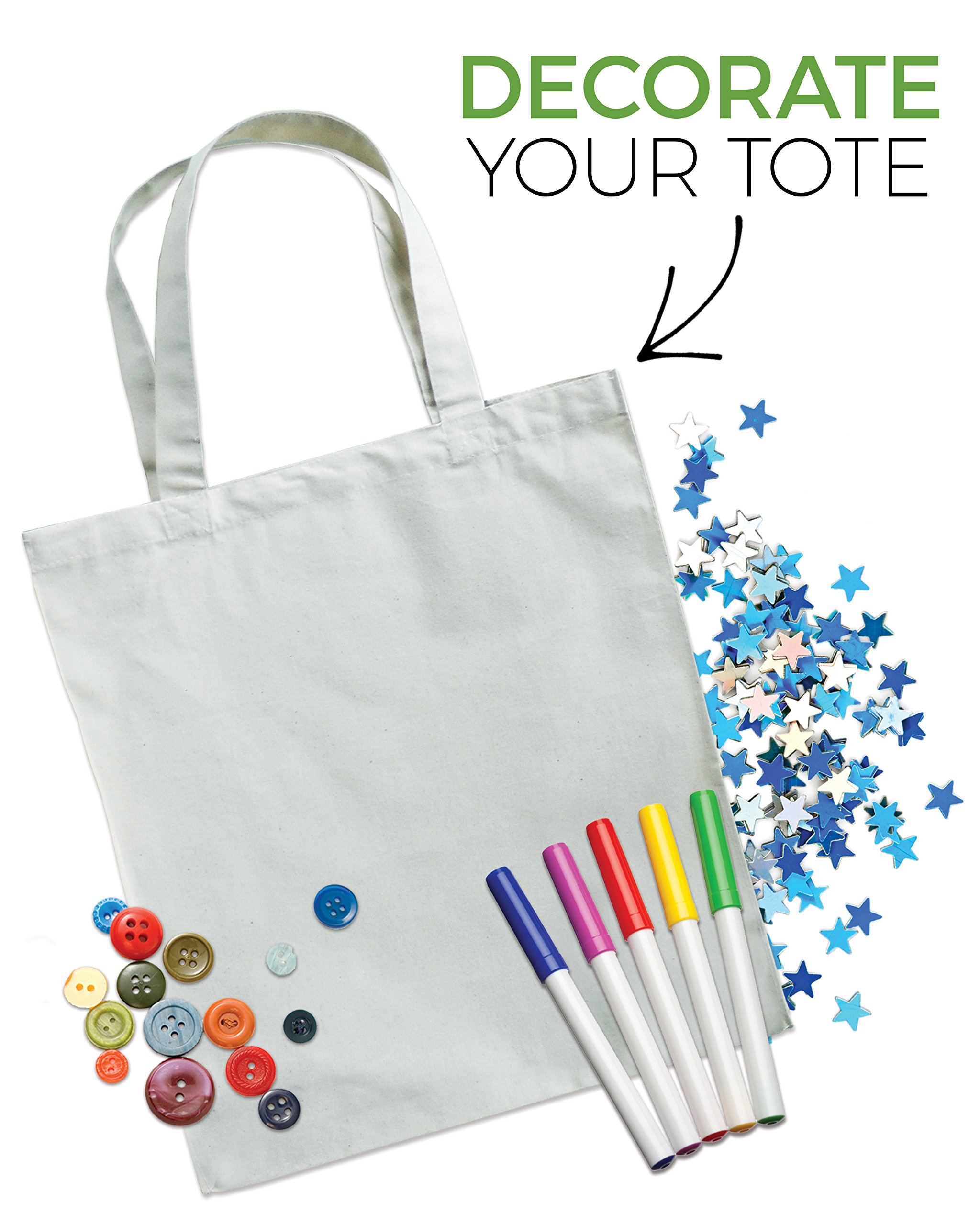Eco-Friendly 3-Pack Reusable Cotton Canvas Grocery Bags - 12.5