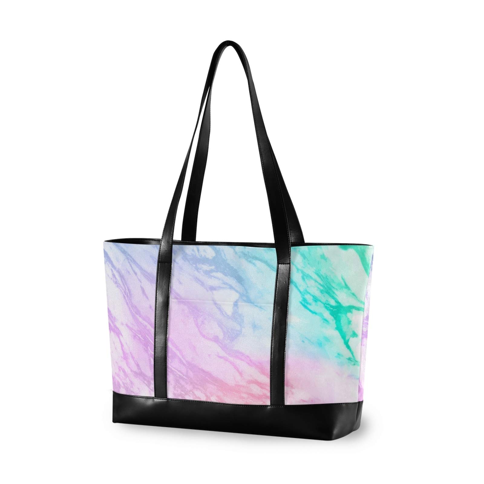 Tie Dye Marble Laptop Tote Bag for Women - 15.6 Inch Laptop Organizer Work Bag, Teacher Purse with Multiple Pockets - Perfect for Office, School, Travel & Business Commute