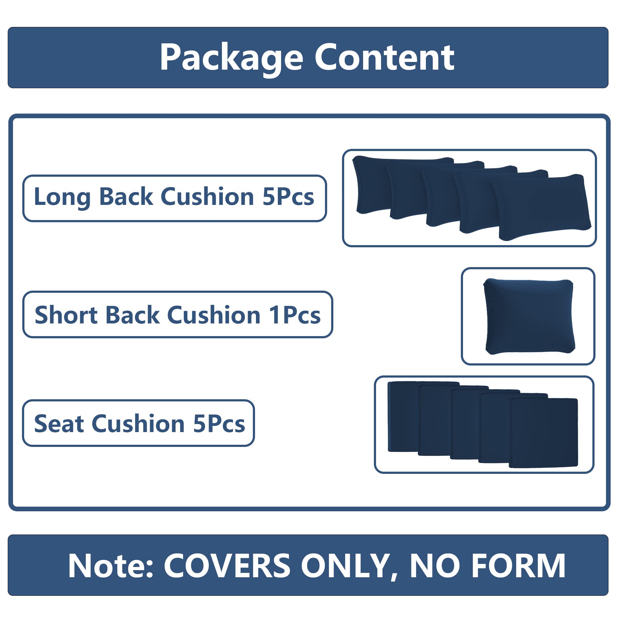 Waterproof Gotland Patio Cushion Covers Replacement - Outdoor Sofa Couch Slipcovers with Zipper Design - Durable All-Weather Seat Covers for Patio Furniture, Deck Chairs & Poolside Lounging
