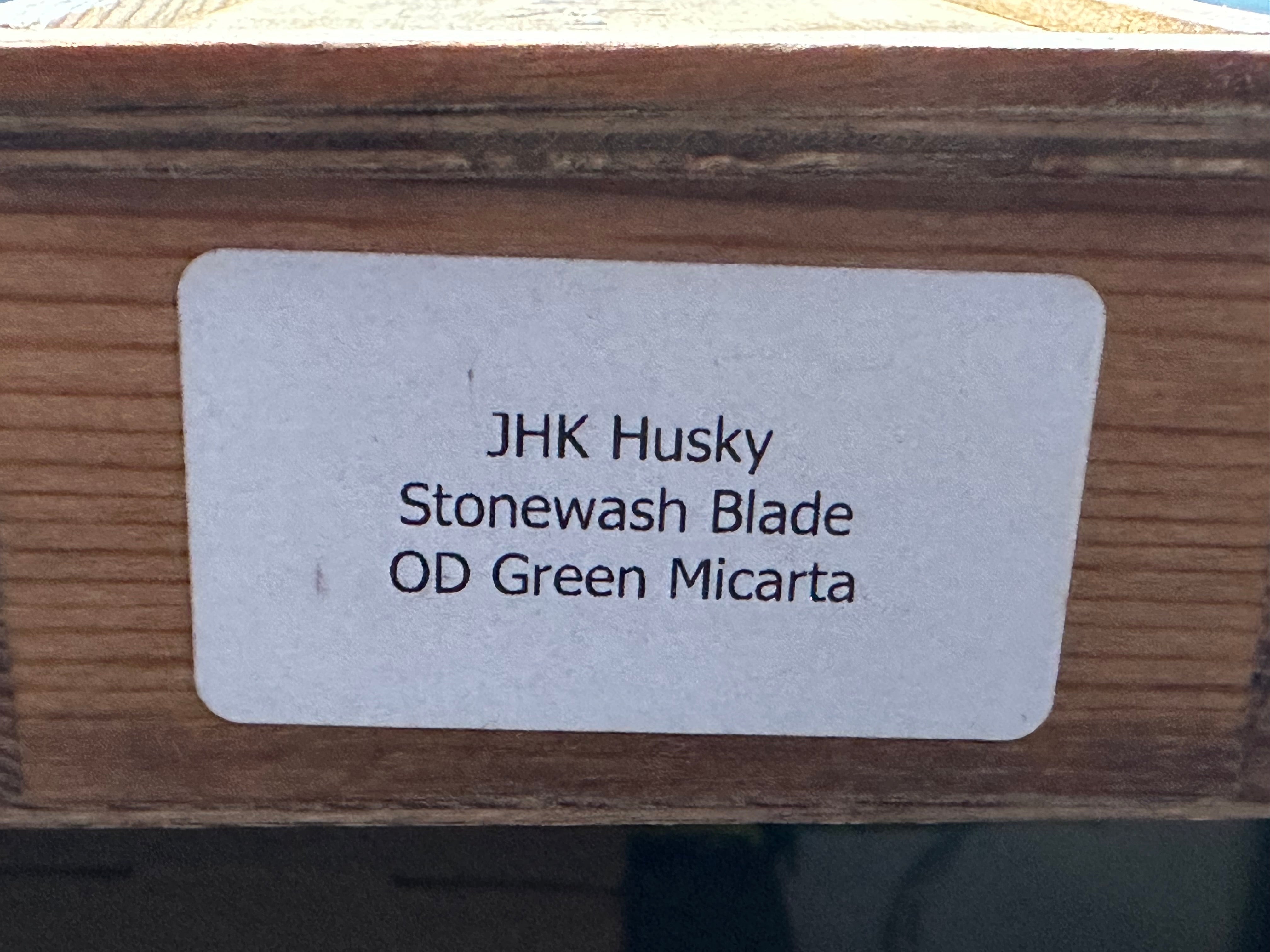 Jake Hoback Husky Folding Knife - Nitro V Stonewash Blade & Titanium Green Micarta Handle - EDC, Outdoor, Camping, Survival Gear
