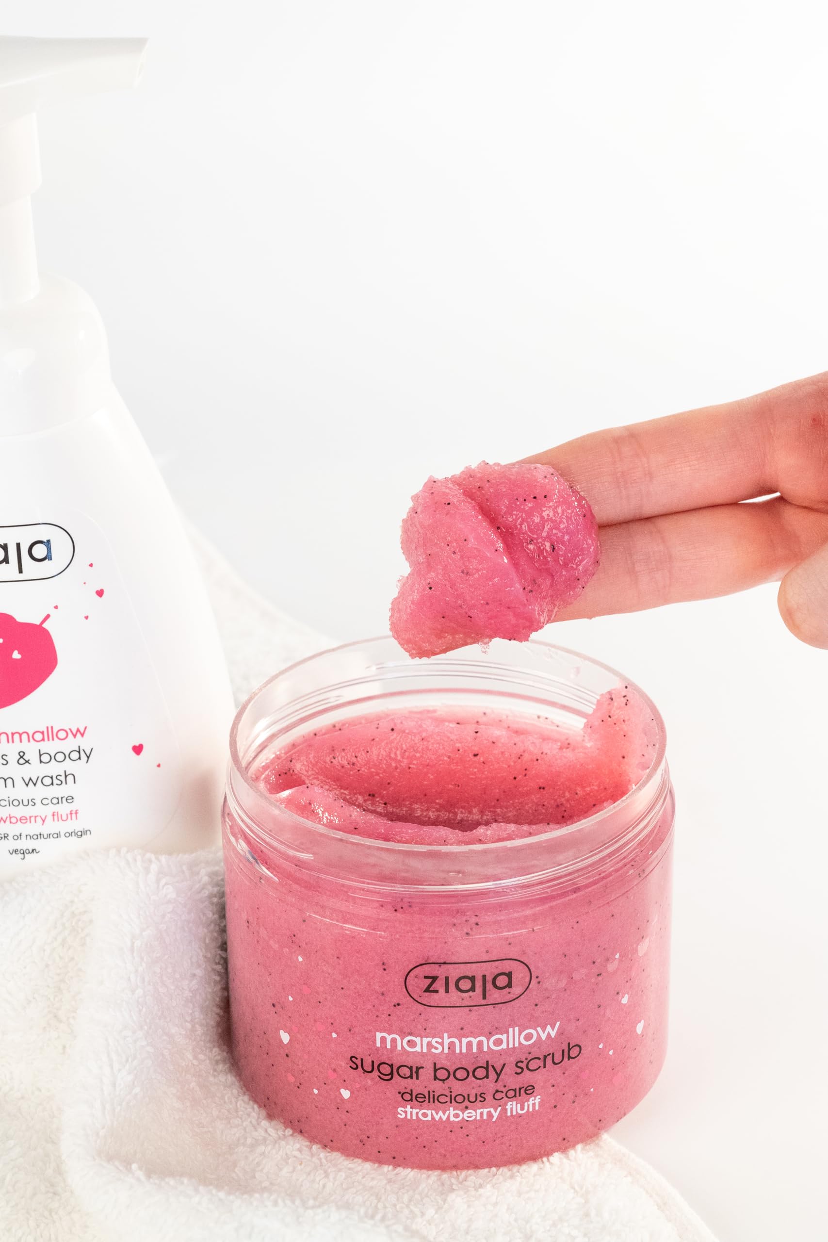 Ziaja Marshmallow Sugar Body Scrub 300ml - Exfoliating & Moisturizing for Soft Skin - Perfect for Spa Day & At-Home Body Care