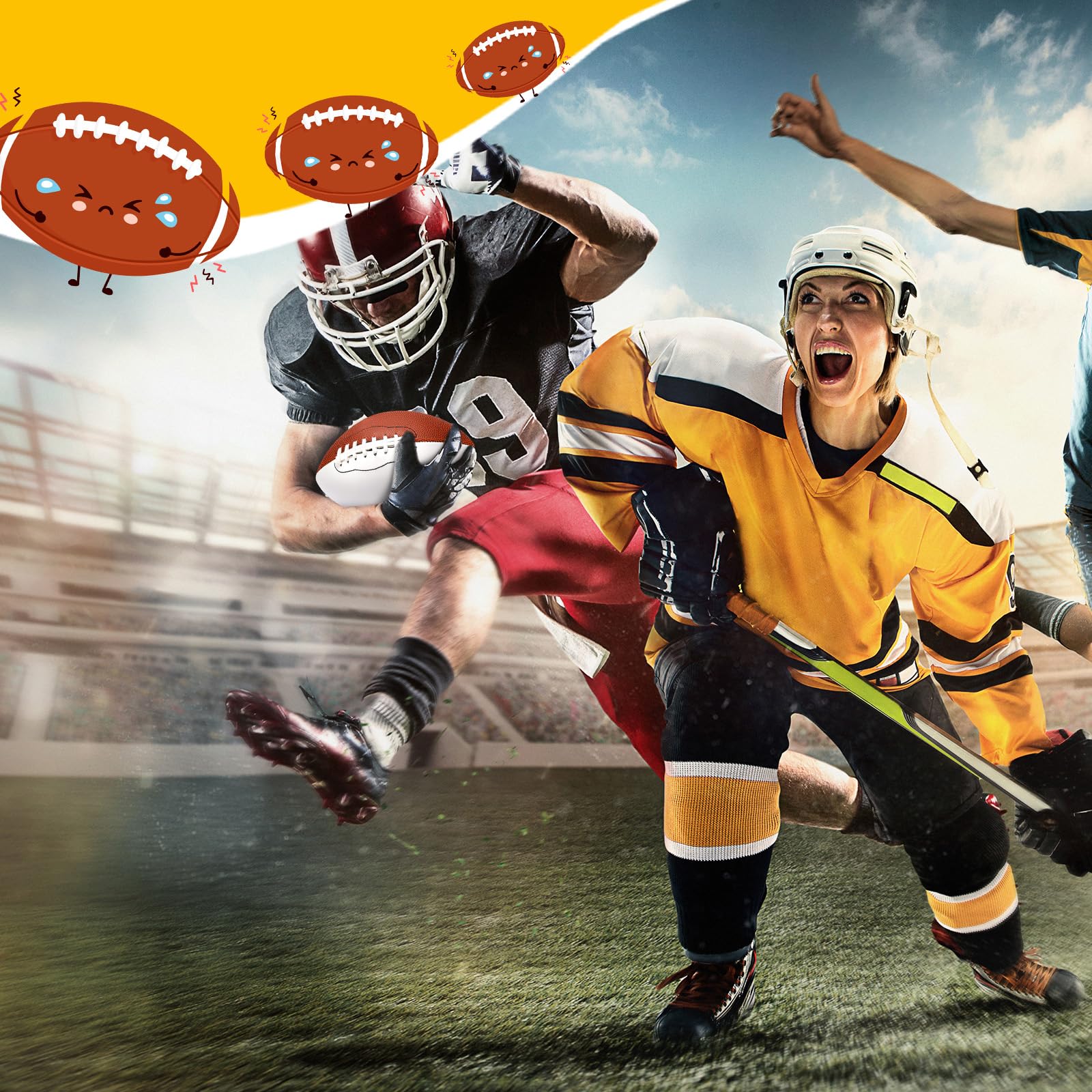 Jenaai 6-Pack 5.91 Inch Mini Footballs - Size 1 Blank Autograph Footballs for Customization - Perfect for American Football Signatures, Rugby Games, Wedding Garter Toss & Trophy Awards - Great for Sports Memorabilia, Team Events & Fan Collectibles