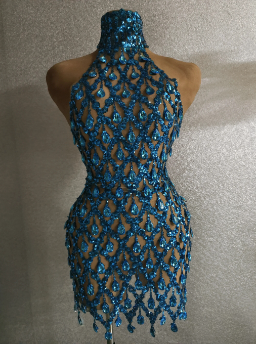 Elegant Sparkling Rhinestone Party Dress - Mini Gown for Women | Perfect for Prom, Evening Events & Special Occasions