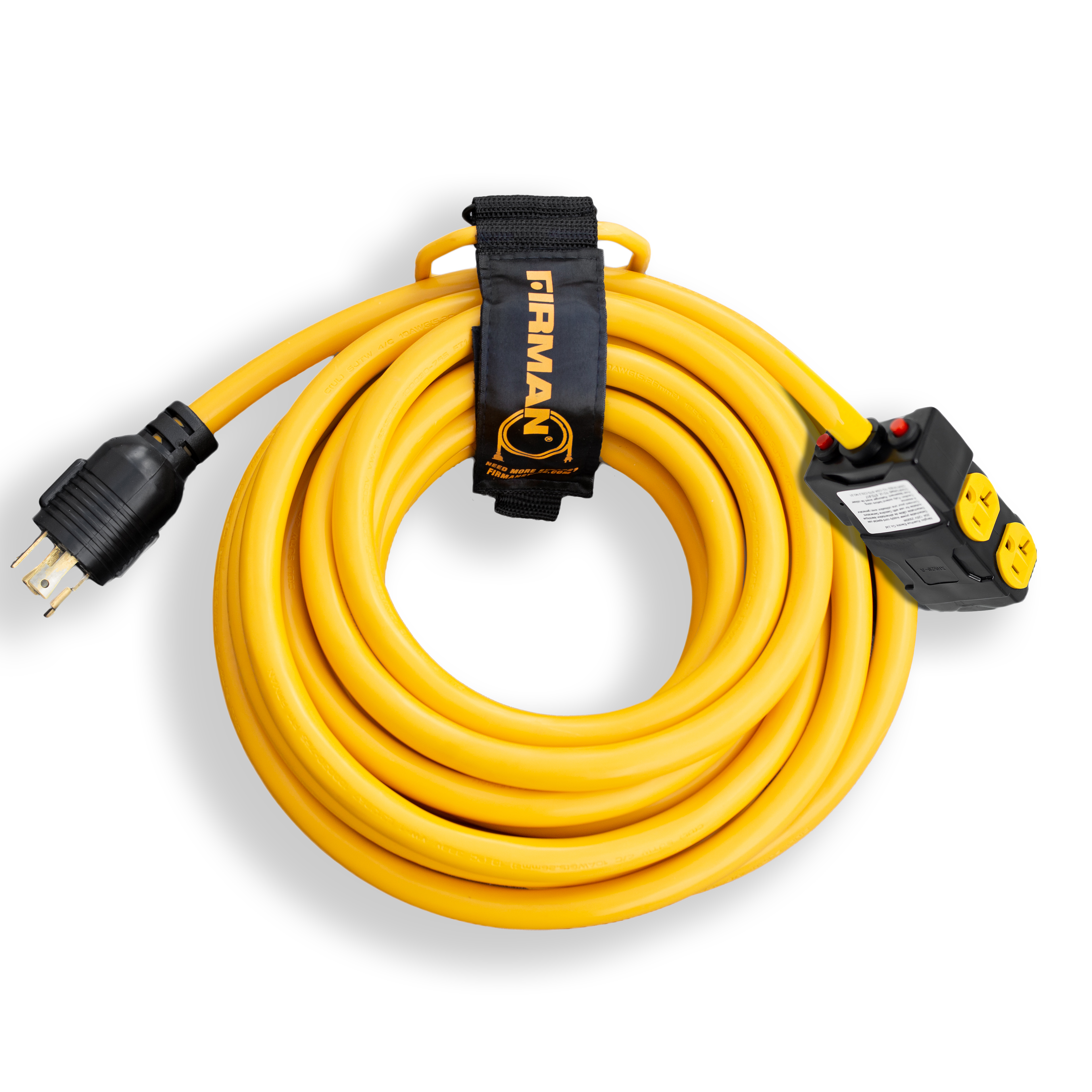 Heavy Duty L14-30P to (4) 5-20R 25-Foot Extension Cord - Power Your RV, Camper, or Outdoor Equipment Safely