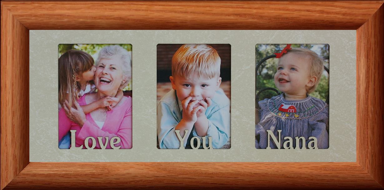 Triple 2x3 Inch Wallet Photo Frame in Fruitwood - Holds Three 2x3 Wallet Pictures - Perfect for Family Photos, Baby Pictures, and Travel Memories | Ideal for Home Decor, Office Desk, and Gift Giving