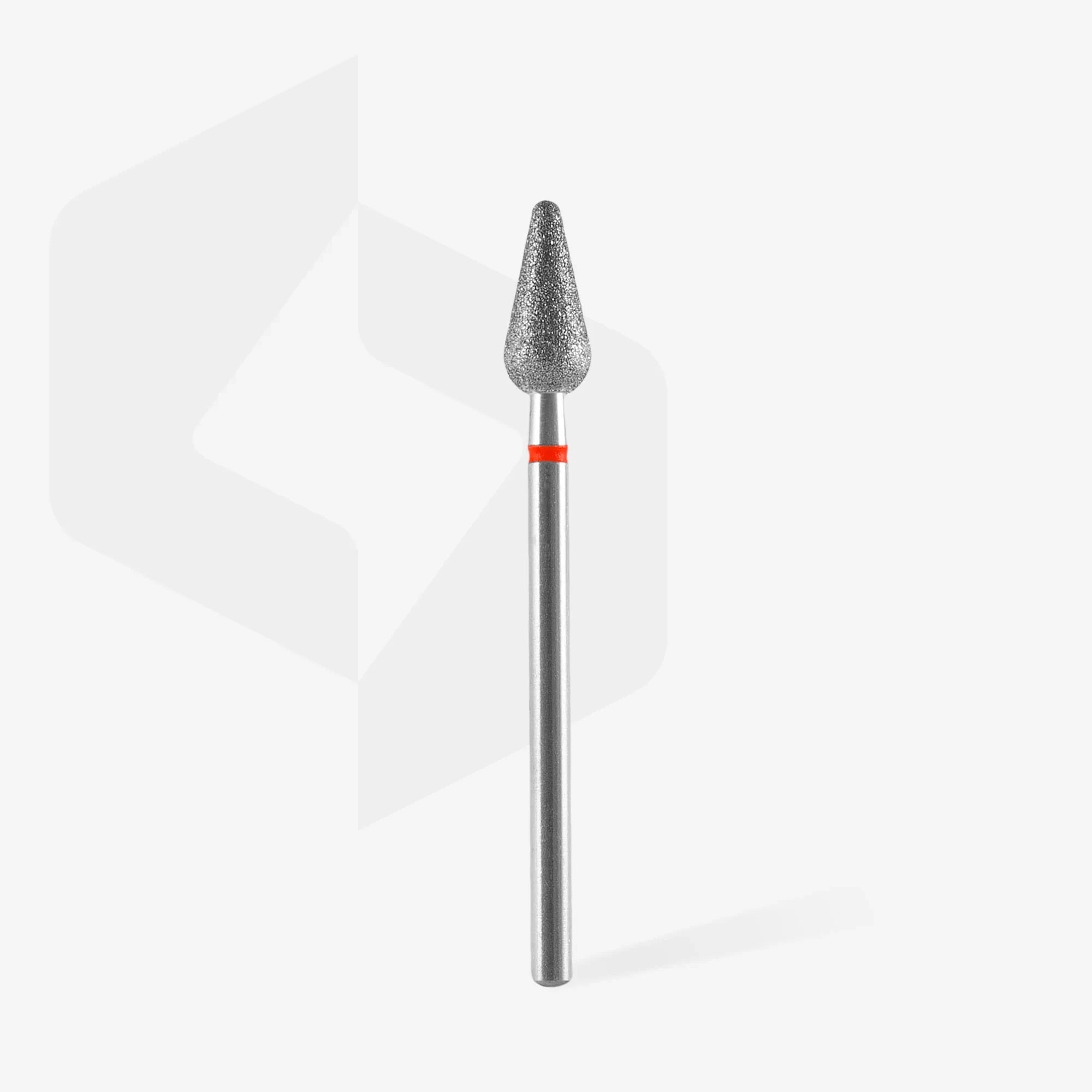 Staleks 5mm Diamond Nail Drill Bit Pear Red - Professional Manicure & Pedicure Tool for Salon & Home Use