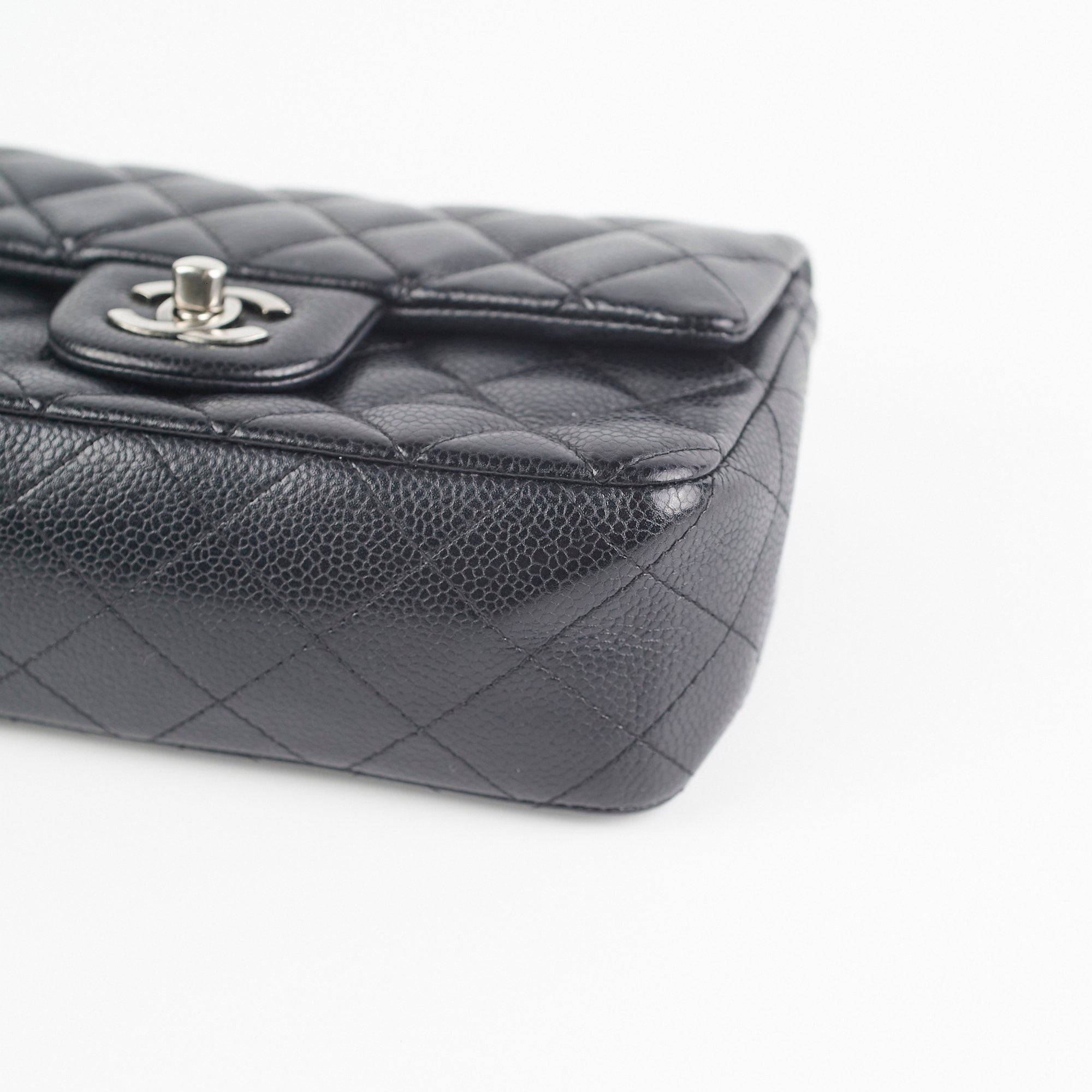 Chanel Mini Rectangular Flap Bag in Black Caviar Leather - Luxury Crossbody Purse for Women, Perfect for Evening Parties & Date Nights