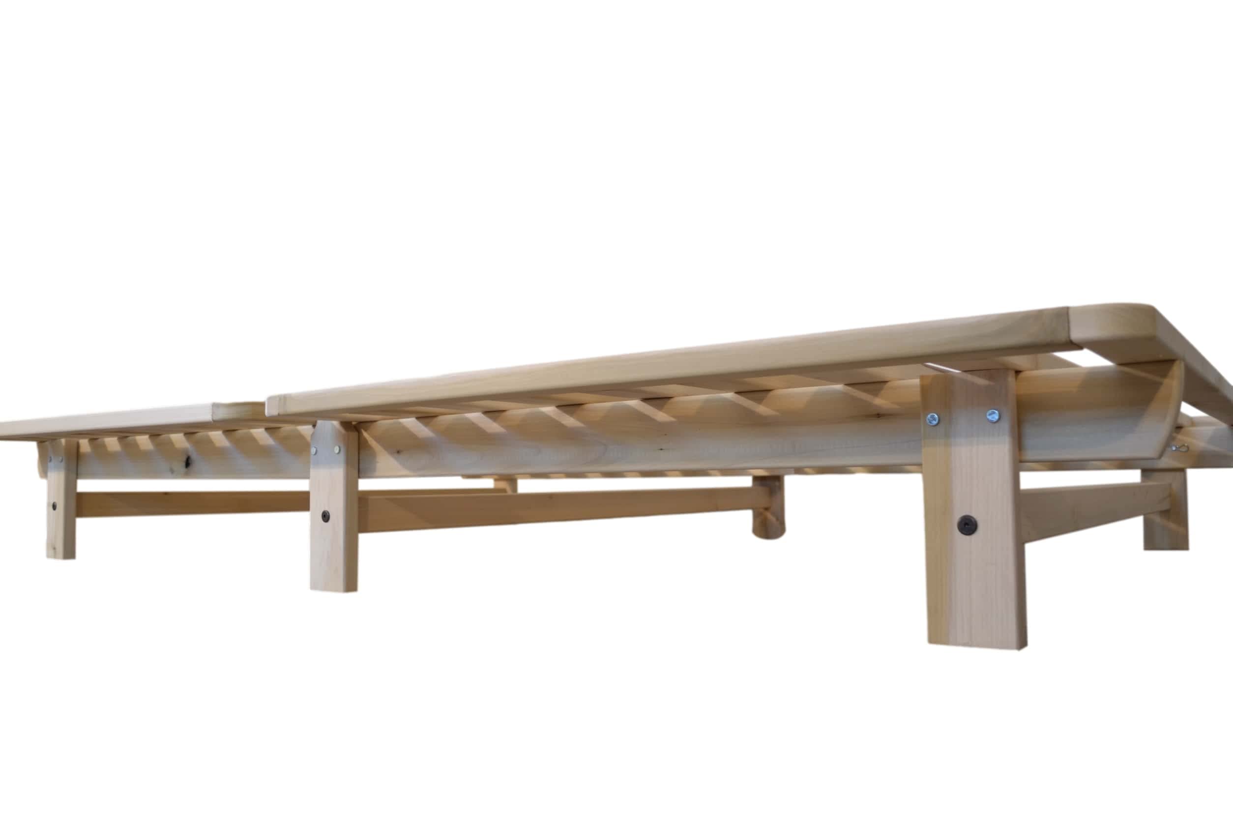 KD Frames Ekko Solid Wood Queen Platform Bed Frame - Unfinished Natural Wood Minimalist Floating Bed Design - No Box Spring Needed, Easy Assembly - Perfect for Modern Bedrooms, Guest Rooms & Small Spaces