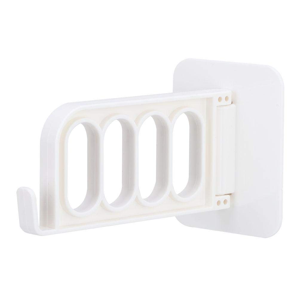 Sturdy Adhesive Laundry Rack - Space-Saving Wall Mount Clothes Drying Rack for Bathroom, Closet & Small Spaces - Foldable Storage Shelf for Towels & Garments - Beige Home Organization Solution (Perfect for Apartments & Dorm Rooms)