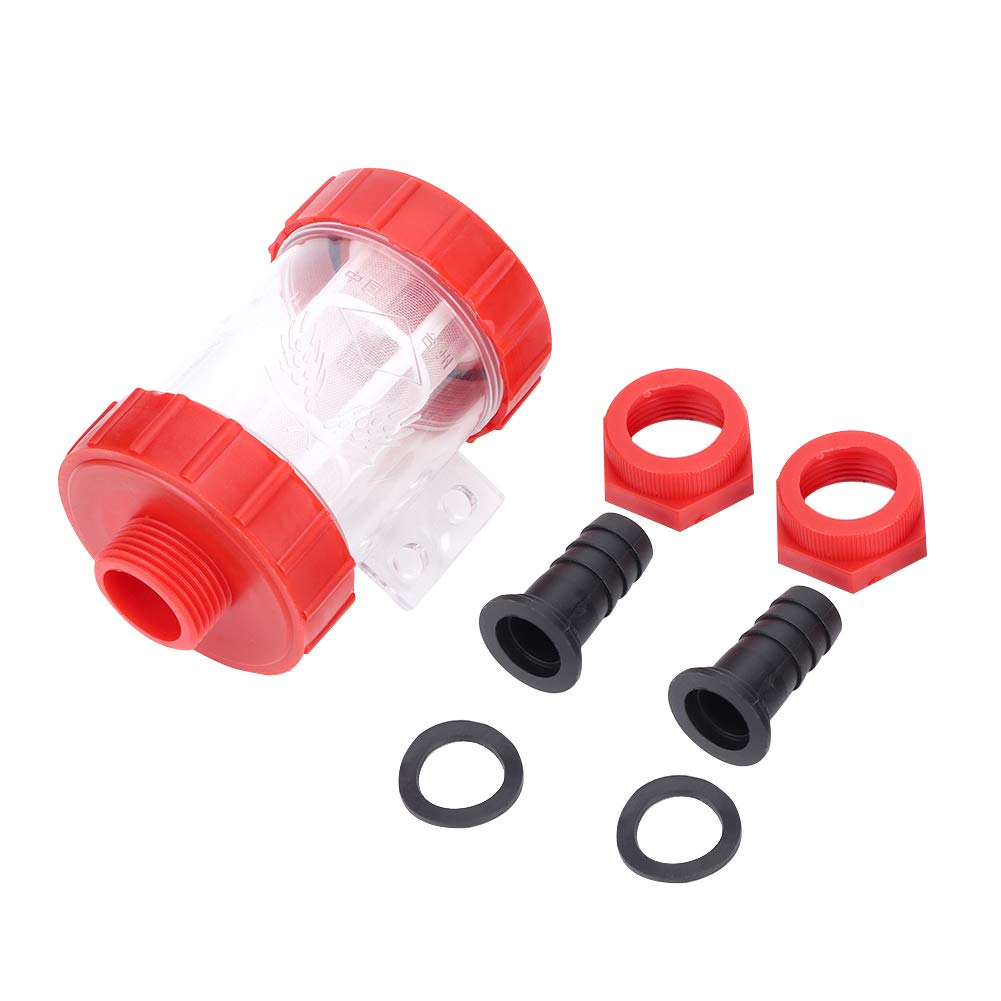 High Flow Agricultural In-Line Mesh Water Filter - Transparent Polyester Screen Sediment Trapper System (2#) - Perfect for Irrigation, Hydroponics & Water Pump Filtration