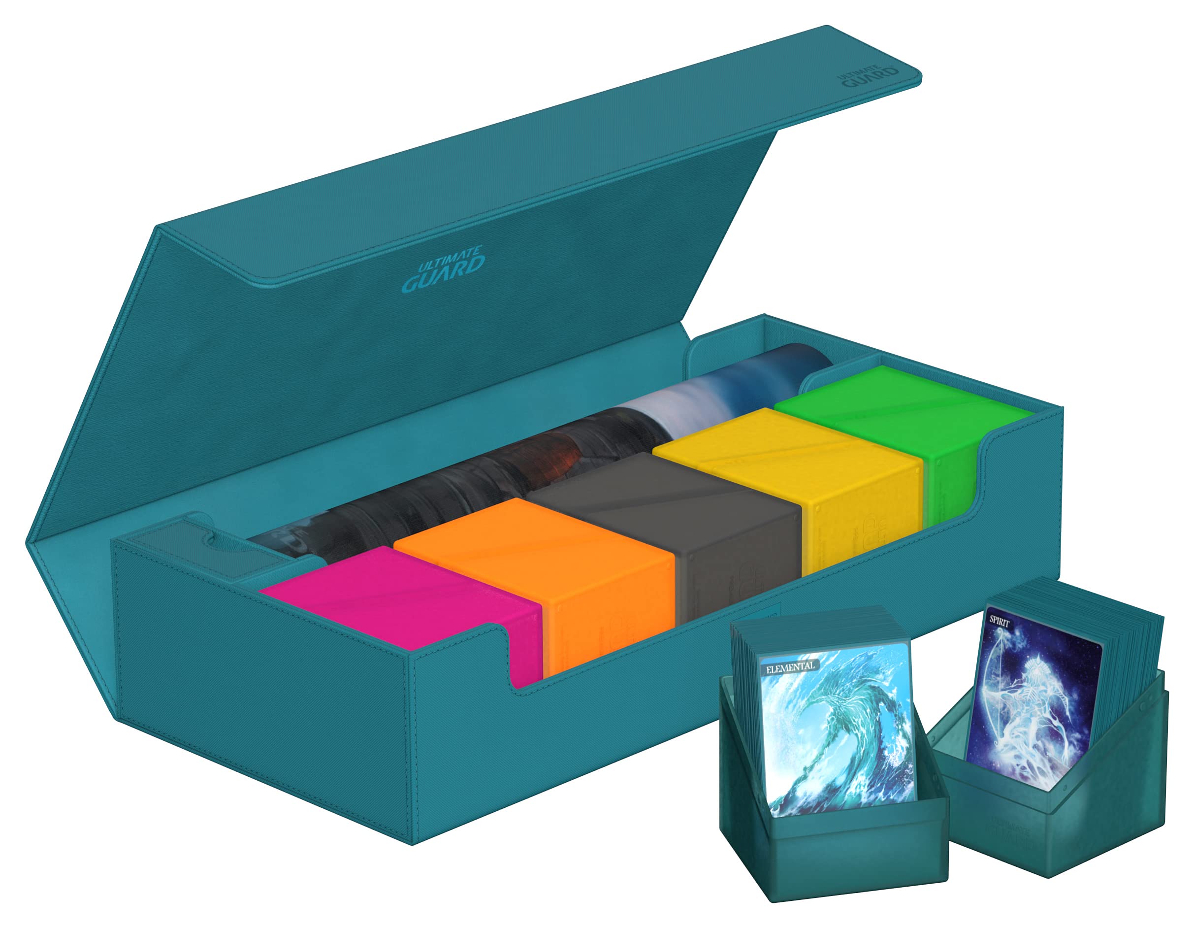 Ultimate Guard Superhive 550+ TCG Card Storage Case - Holds 550 Double-Sleeved Cards, Petrol Color, Magnetic Closure & Microfiber Lining - Compatible with Boulder Deck Boxes | Perfect for MTG, Yu-Gi-Oh, and Pokemon Card Collectors & Players
