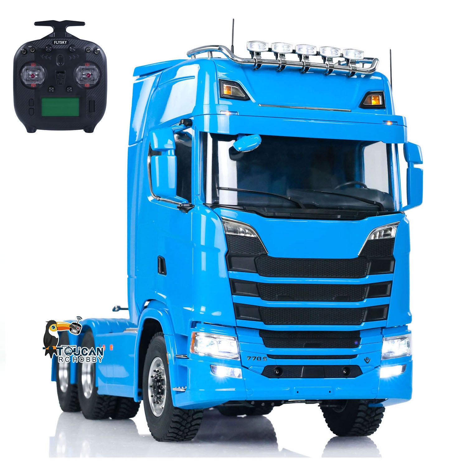 1/14 Scale RC Tractor Truck - 6x6 Remote Control Car with Metal Chassis & 2-Speed Transmission | Pre-Assembled & Painted | FlySky ST8 Radio System | Off-Road Adventure, Construction Site Play, Collector's Display