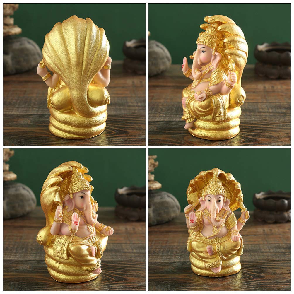 Elephant God Statue - Handcrafted Buddha Elephant Sculpture for Home, Office & Car Decor | Spiritual Table Ornament & Feng Shui Gift for Meditation Space