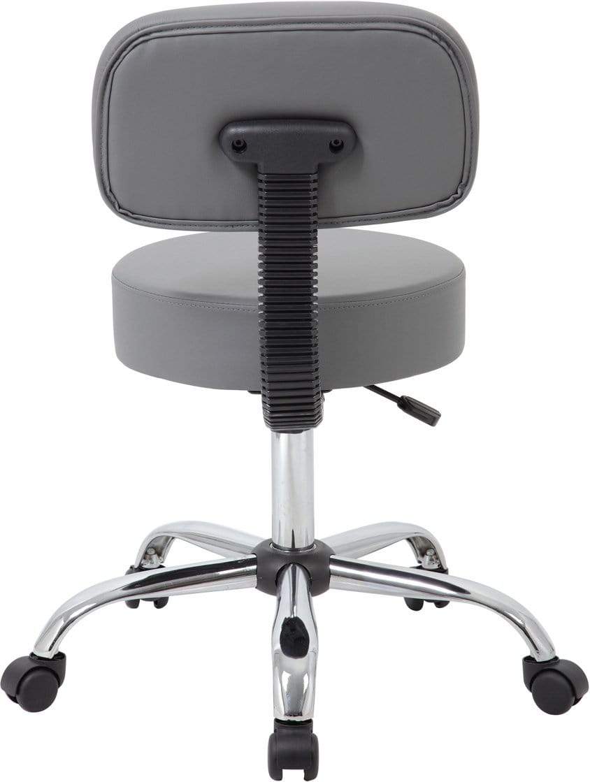 Boss Caressoft Medical Stool with Back Cushion [B245 BG] - Ergonomic Adjustable Doctor Stool for Clinic, Office & Home Use