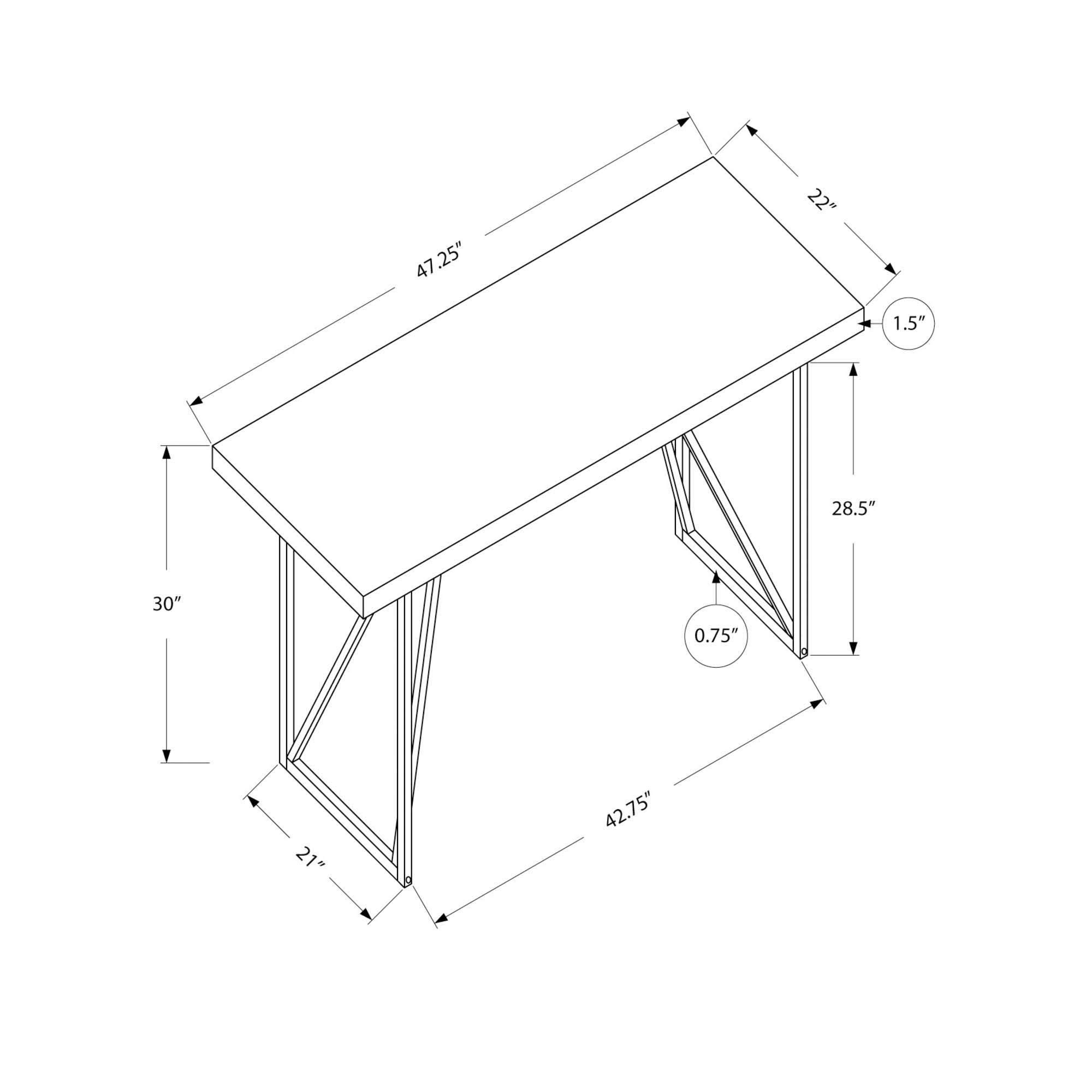 Offex 48 Inch Modern White Computer Desk with Sturdy Silver Metal Legs - Sleek Home Office Desk for Work, Study & Gaming