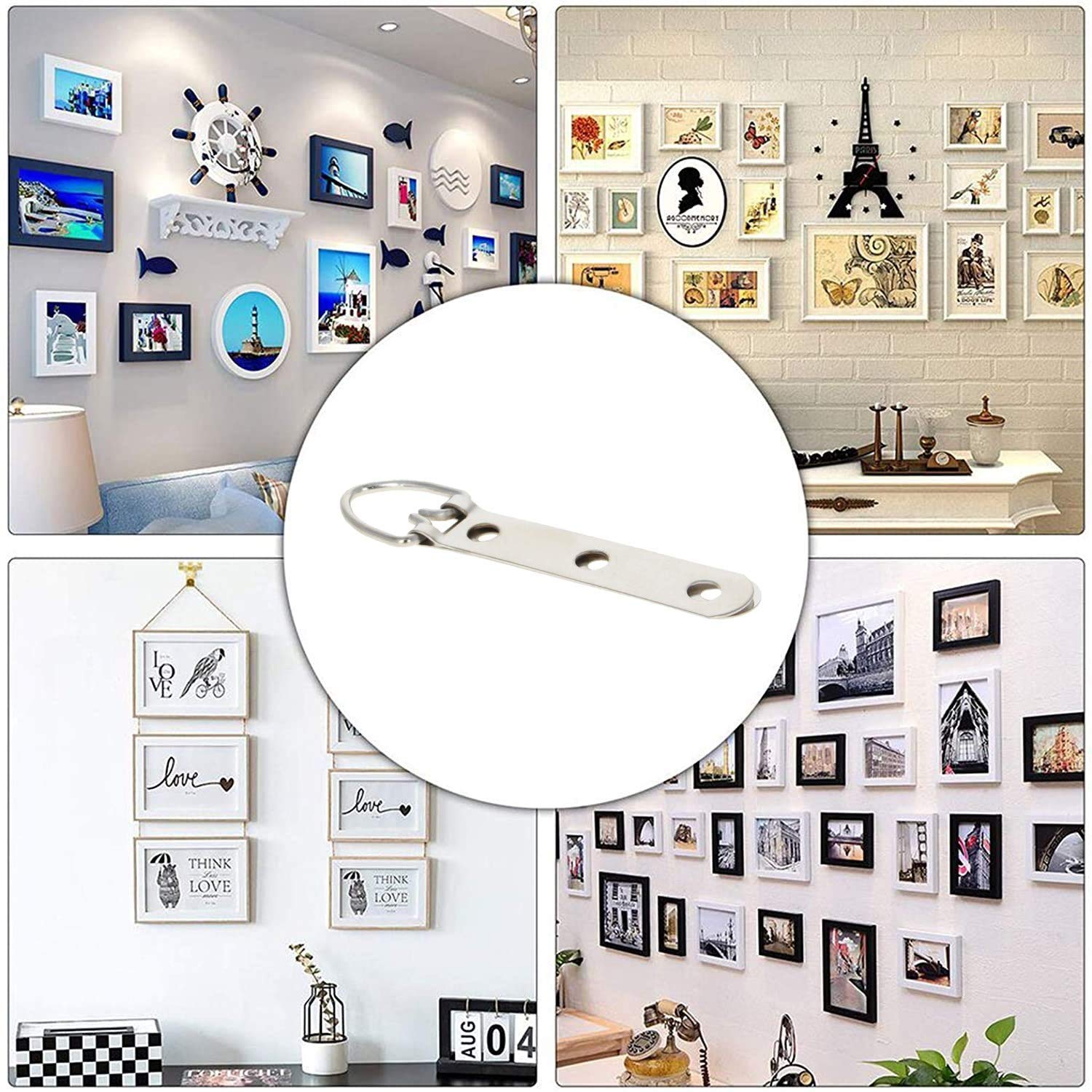 MroMax 30PCS Silver Picture Frame Hooks 3.46