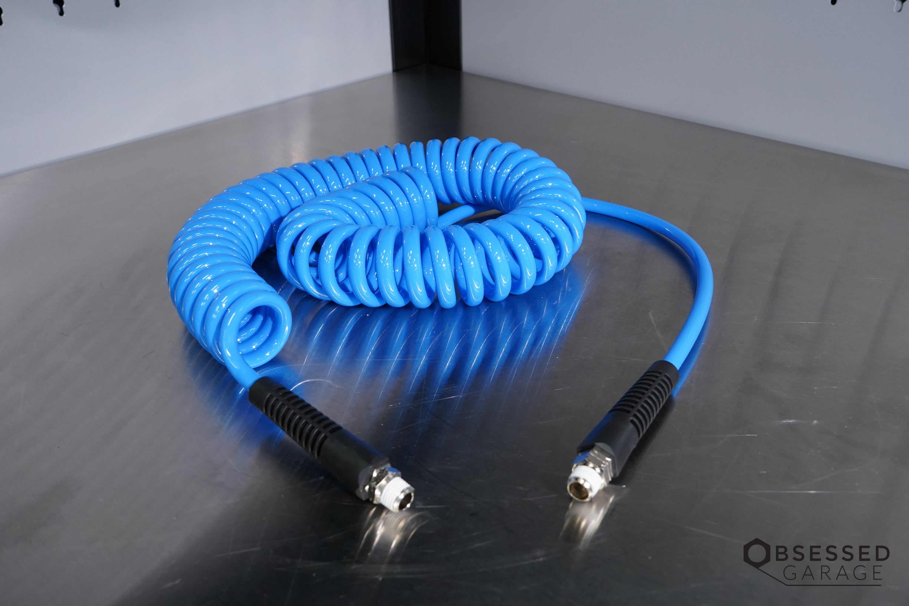Prevost Spiral Hose with Fixed & Rotating 1/4