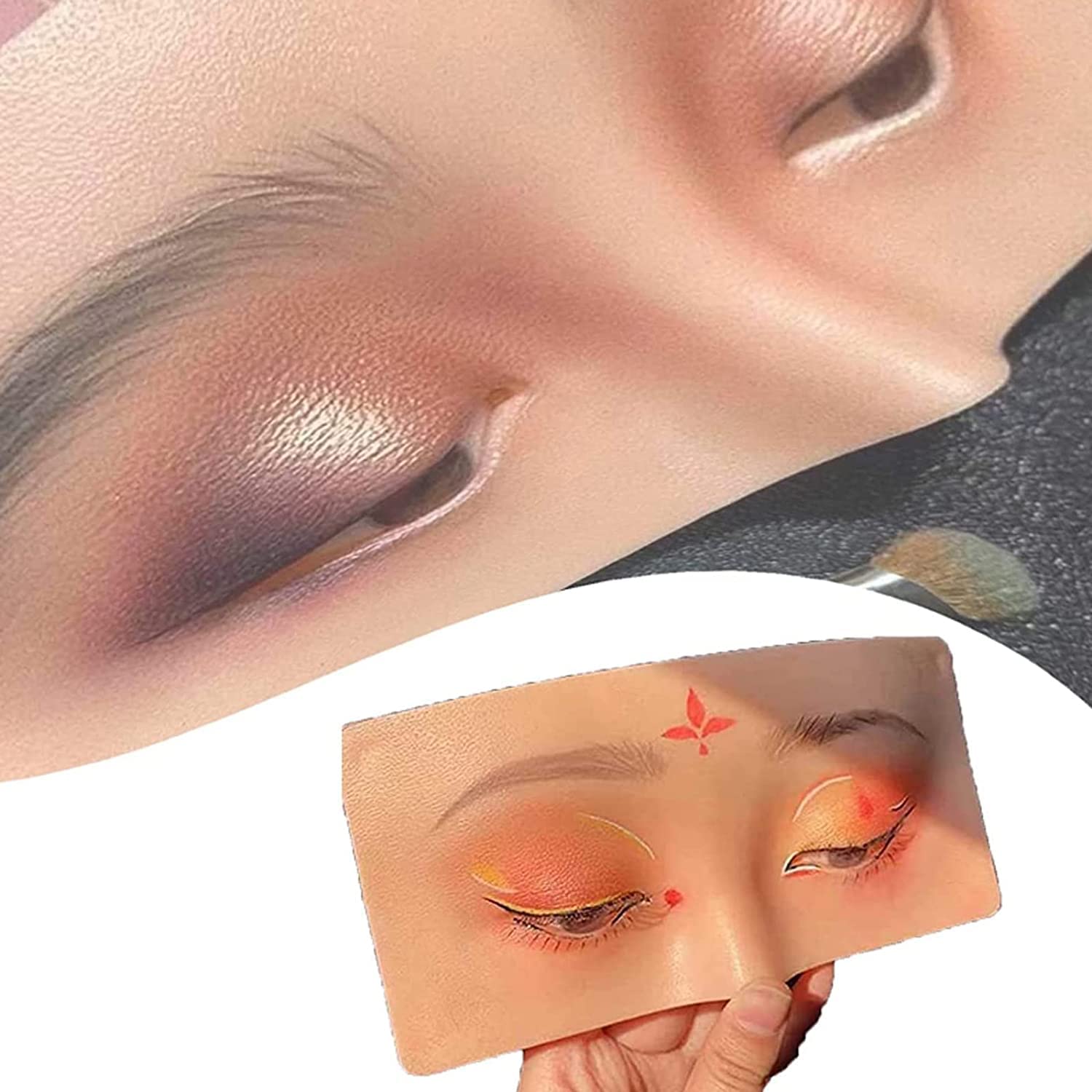 3D Realistic Silicone Makeup Practice Face Board - Professional Mannequin Pad for Eyeshadow, Eyeliner, Eyebrows & Eyelashes Training - Perfect for Makeup Artists & Beauty School Students - Great for Salon Practice, Home Learning & Professional Makeup Skill Development