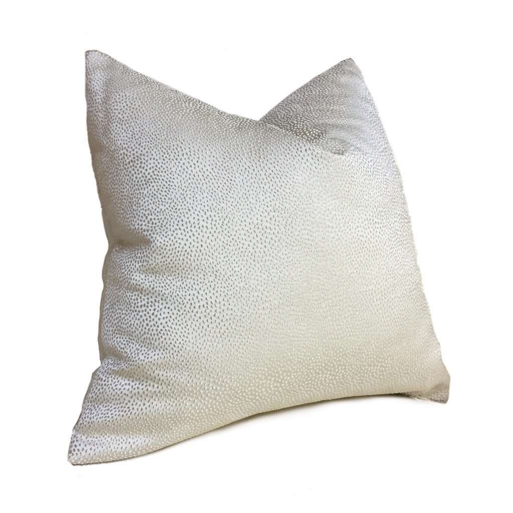 Robert Allen Nyolani Cream Ivory Small Abstract Animal Dots Spots Pillow Cover - Decorative Throw Pillow Case for Sofa, Bed, Couch & Home Decor