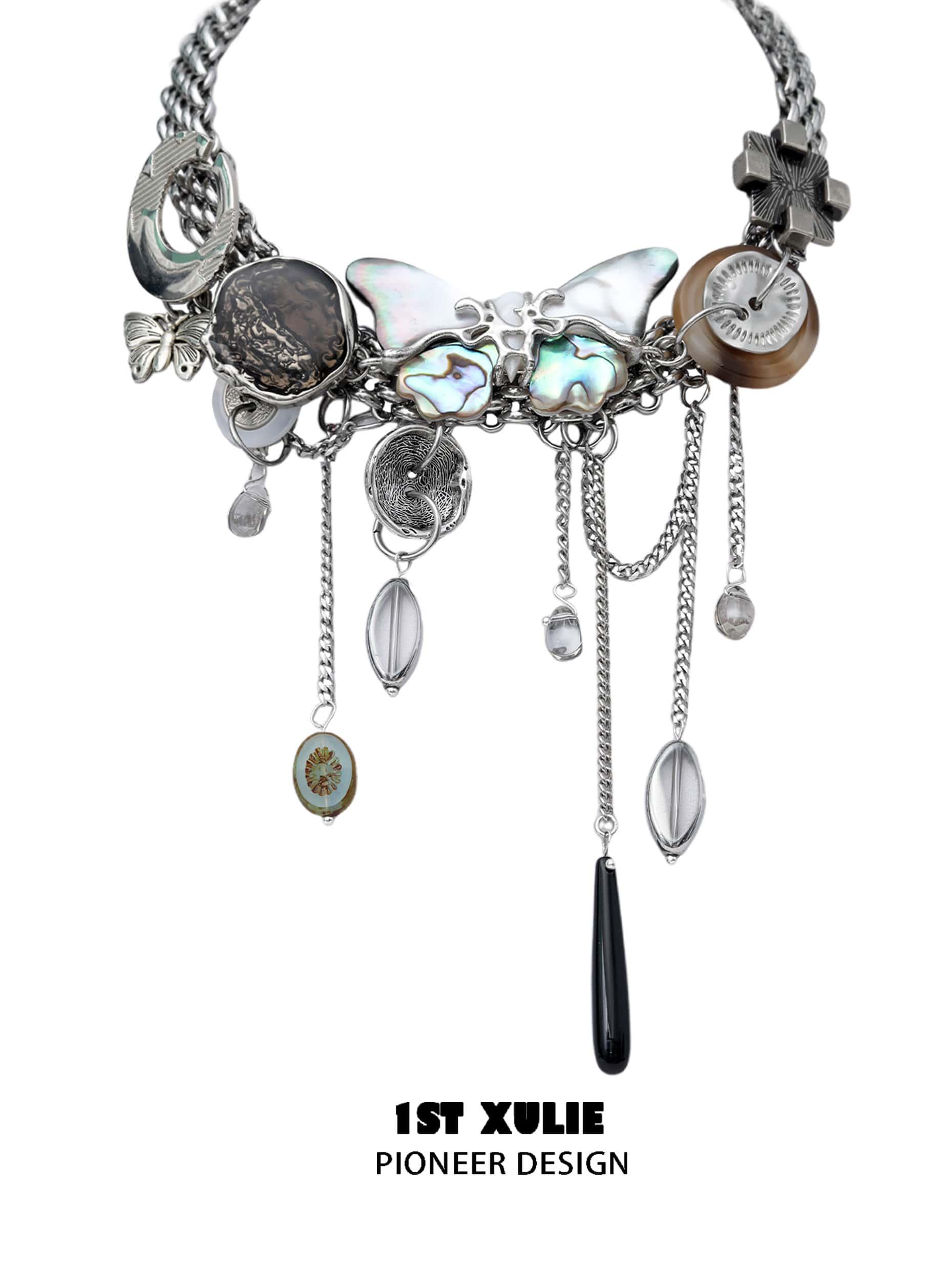 ButterflyWasteland Alloy Shell Choker Necklace™ - Elegant Gothic Jewelry for Women, Vintage Punk Choker Collar - Perfect for Parties, Cosplay & Gothic Fashion