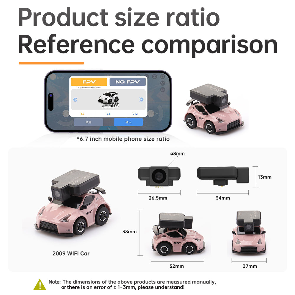 SNICLO Atom Q WiFi FPV RC Car - 1/100 Scale Micro RTR Racer 370z - High Speed Remote Control Toy for Kids & Adults - Perfect for Indoor Racing, Backyard Fun & FPV Drifting