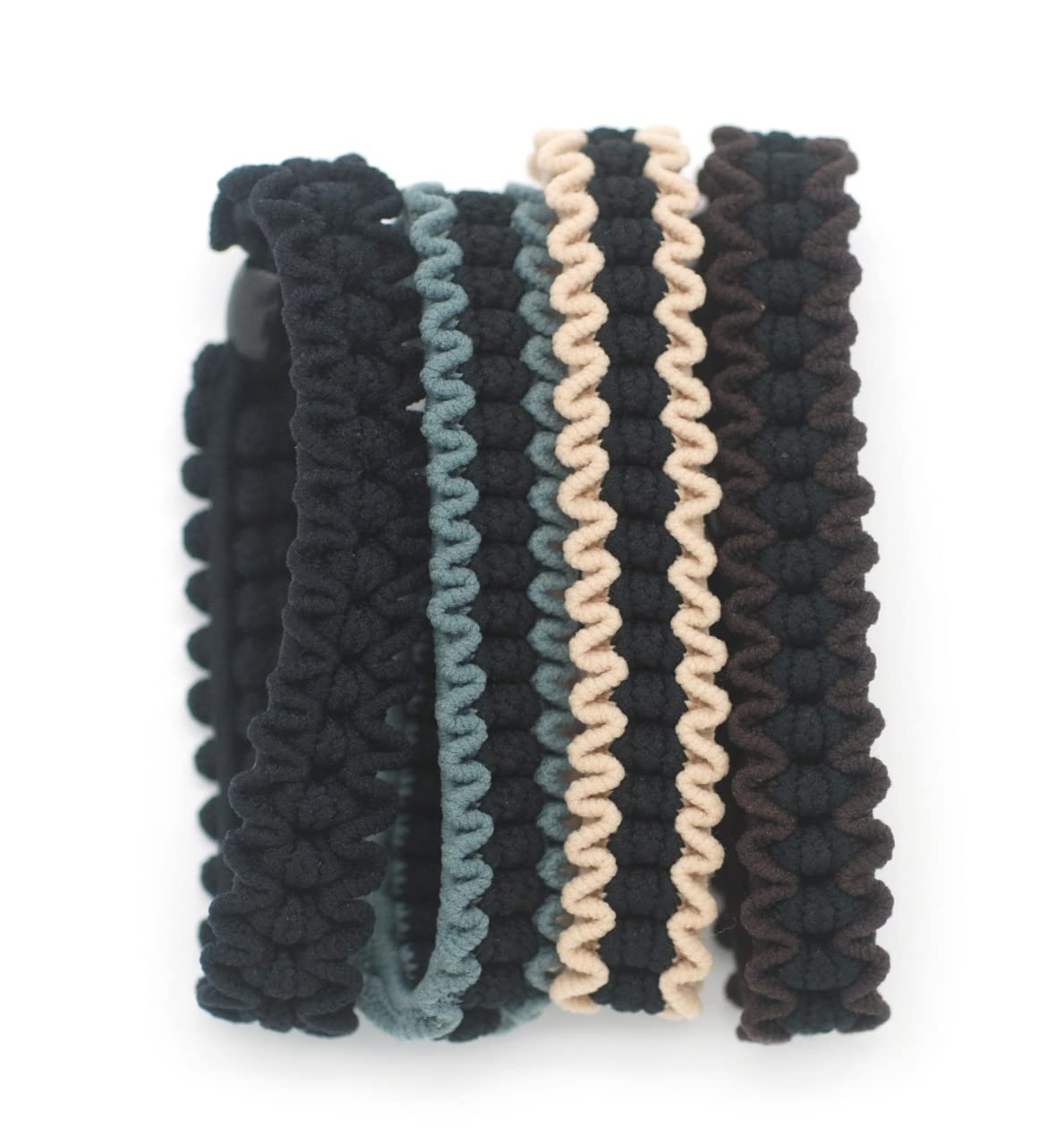 Basicare Ponytail & Ball Connector - No Metal Hair Elastics, Soft Elastic Hair Bands for Thick, Curly & Straight Hair - Ponytail Holders for Women & Girls (Pack of 4) - Perfect for Workouts, School & Everyday Styling
