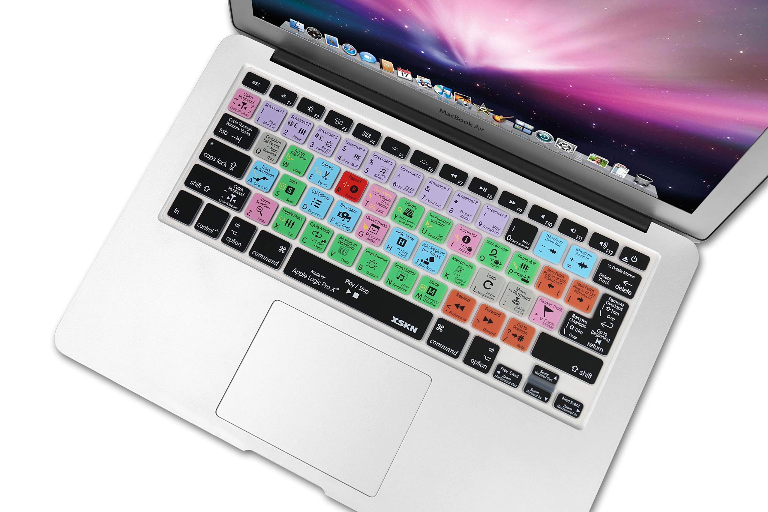 XSKN Logic Pro Shortcut Keyboard Silicone Cover for MacBook Air 13