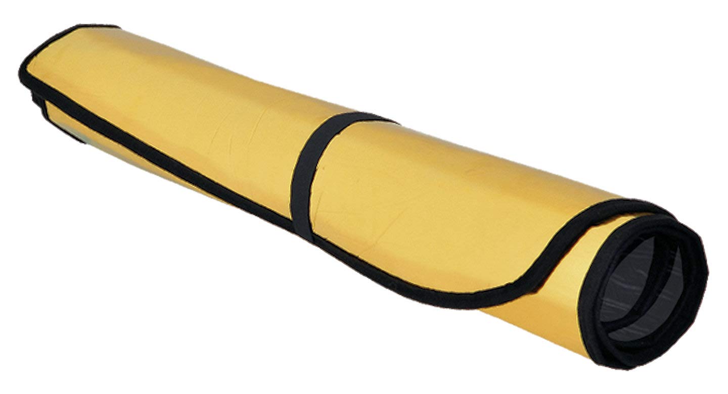 Intro-Tech NS-82-G Gold Custom Fit Car Sun Shade for Windshield - Universal Sun Visor Protector for UV Rays & Heat Reduction - Perfect for Summer Parking & Road Trips
