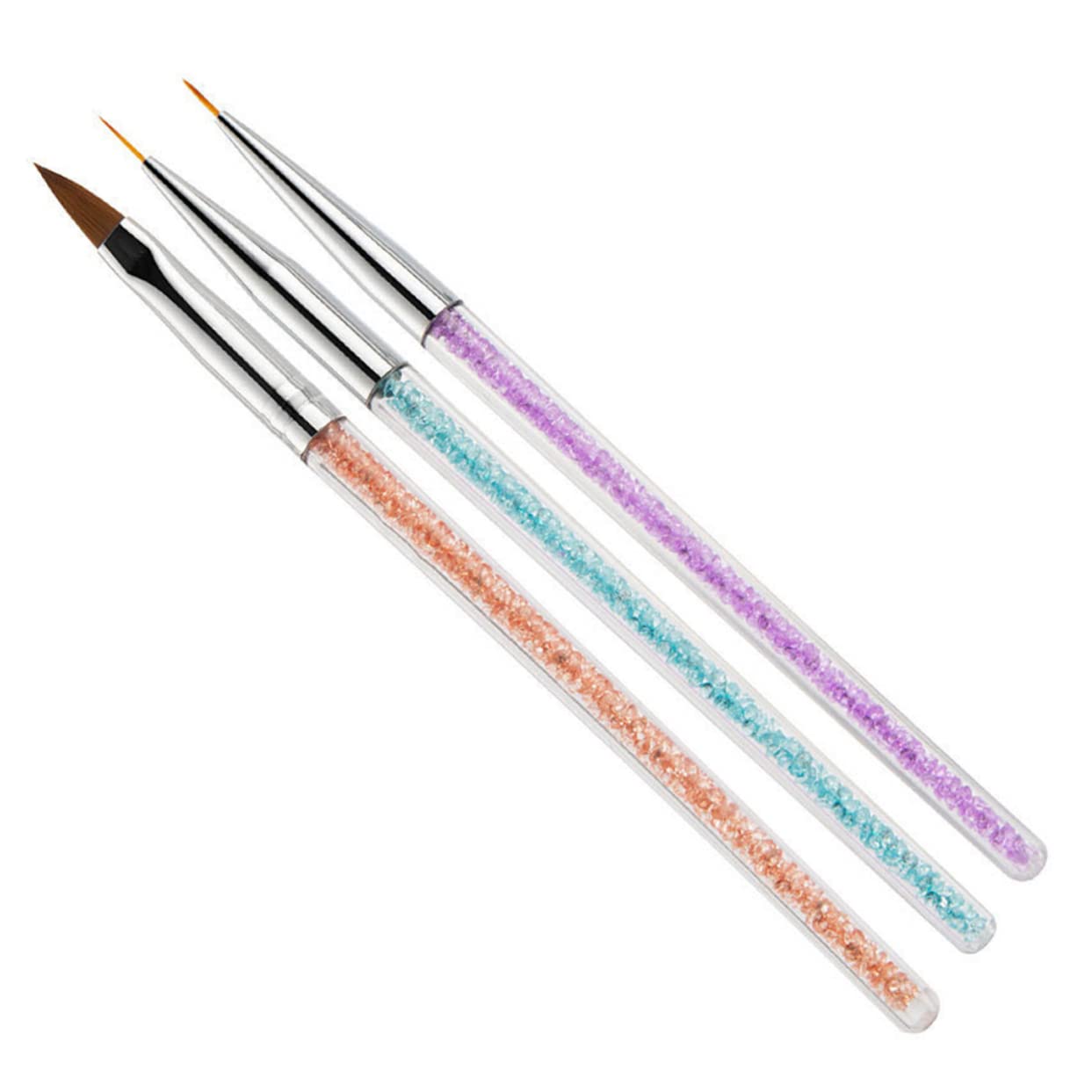 FOMIYES 3-Piece Professional Nail Art Brush Set - Nail Liner Pen & Painting Tools - Smooth & Comfortable Essential Nail Art Brushes for Salon, Home Manicure & DIY Nail Designs