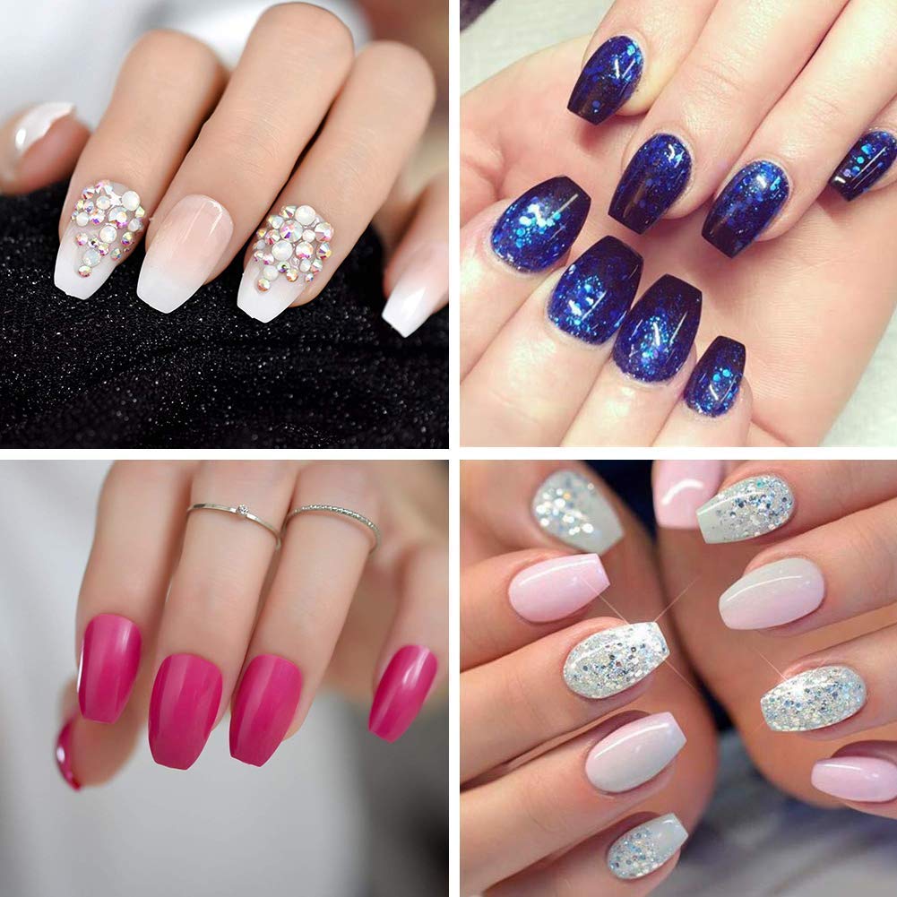 200 Pcs Acrylic Nail Tips - French Half Cover Fake Nails, Coffin Shape Artificial Nails in 10 Sizes - Natural Look for Nail Salons & DIY Manicure - Perfect for Wedding, Party & Everyday Nail Art with Storage Box