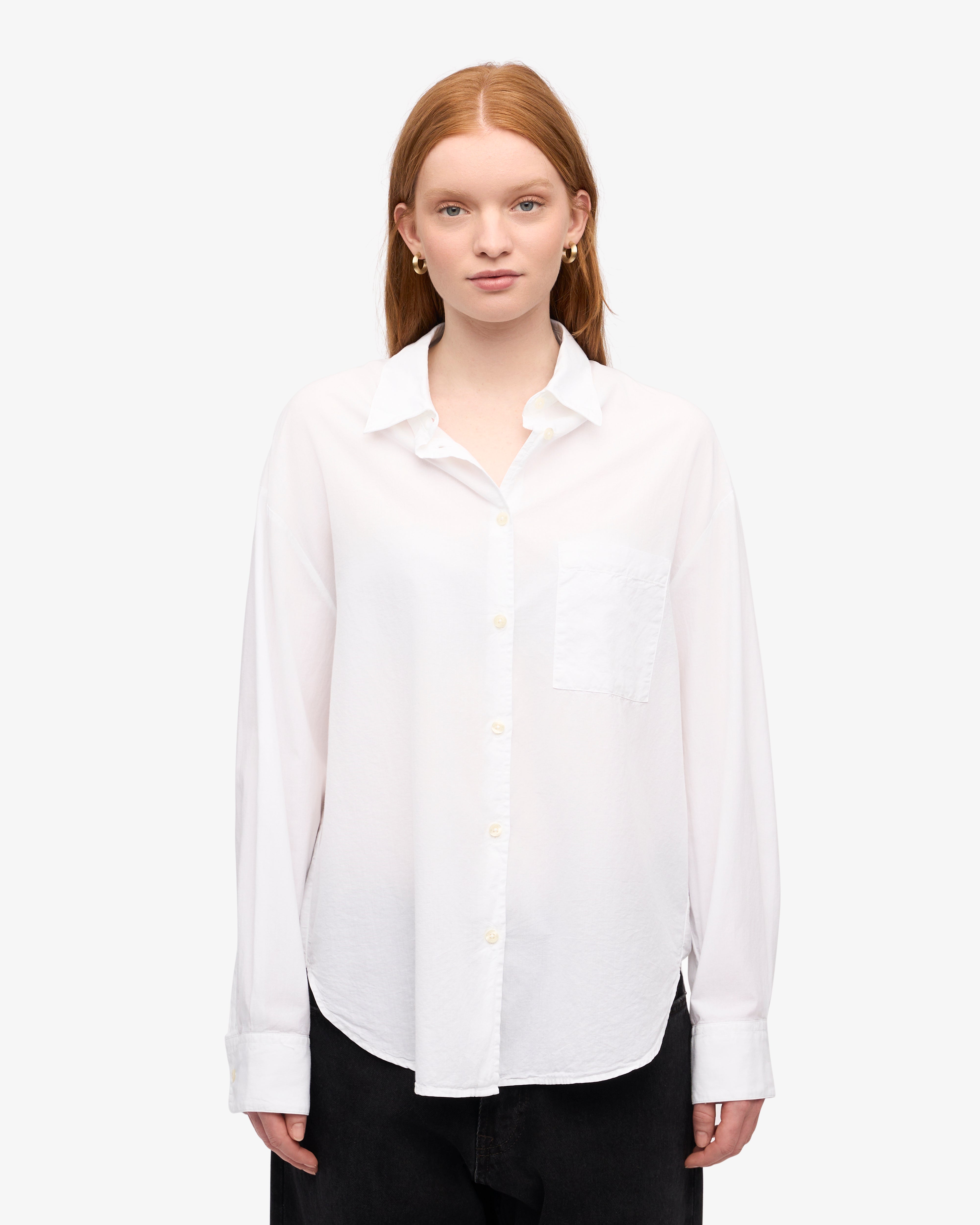 Organic Oversized Shirt for Women - 100% Cotton Comfortable Loose Fit T-Shirt - Optical White Casual Top for Everyday Wear, Street Style & Layering