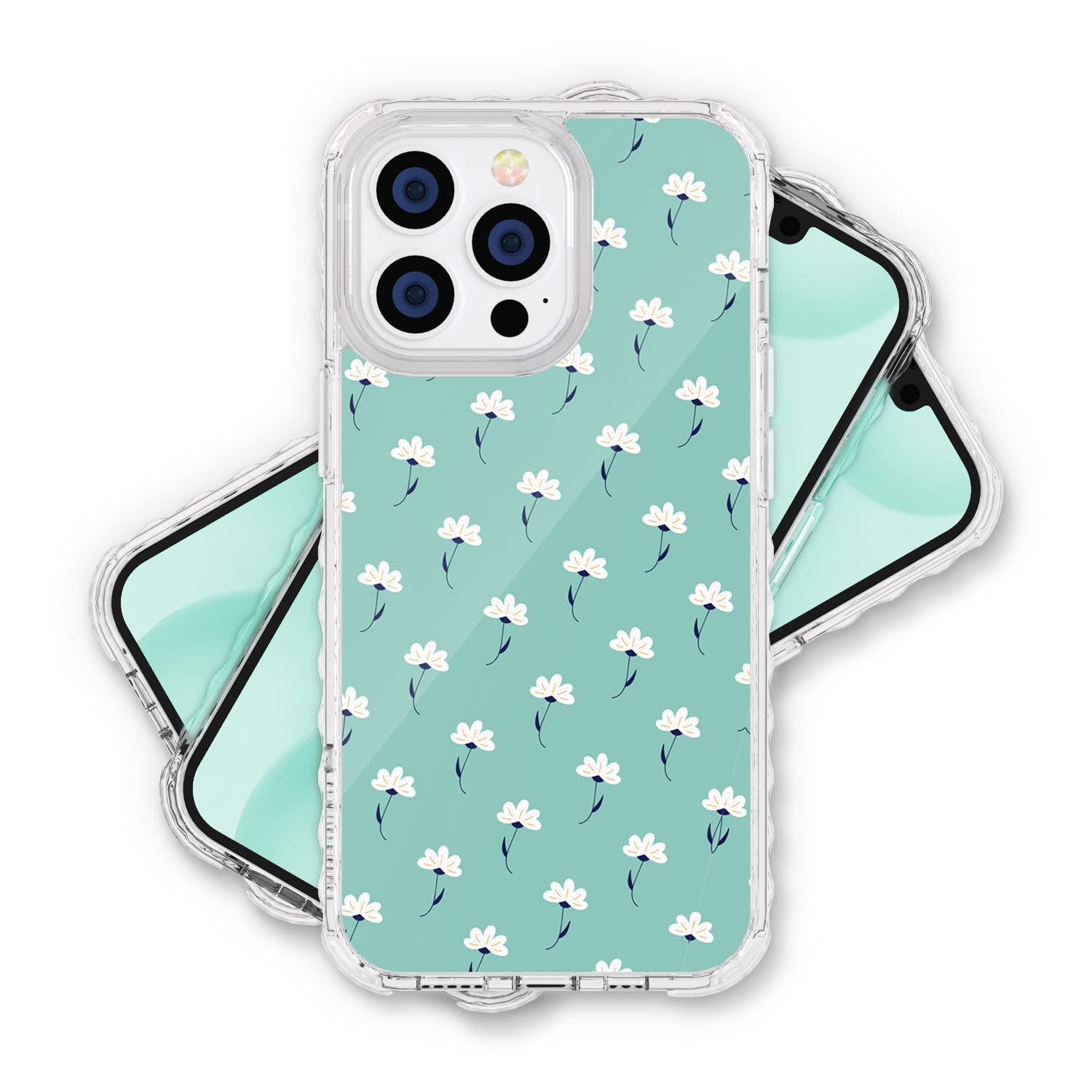 iPhone 13 Pro Max Vintage Floral Case - AknaCase Never-Fall Series with Super Grip & High Impact Protection, Durable Silicone Phone Cover for iPhone 13 Pro Max (Design 103124-US) - Perfect for Daily Use, Travel & Outdoor Activities