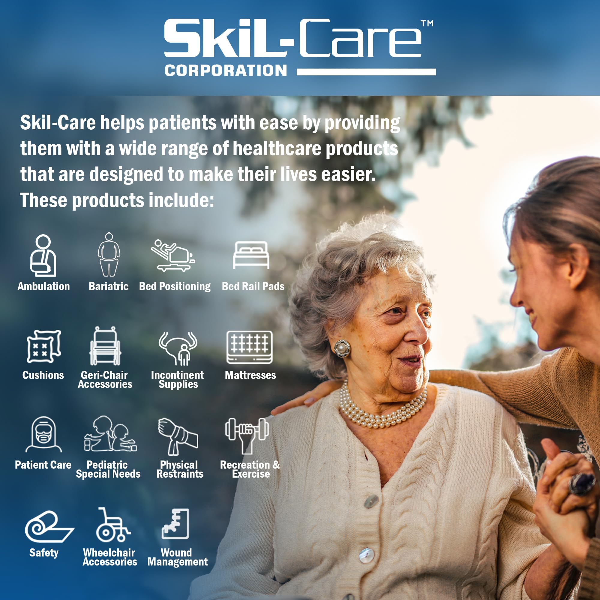 Skil-Care Thru-View Vinyl Bed Rail Pads - 60 Inch Long with Large Window for Enhanced Visibility & Safety | Easy Wipe-Clean Surface | Pair (401017) | Ideal for Elderly Care, Hospital Beds & Home Safety Use
