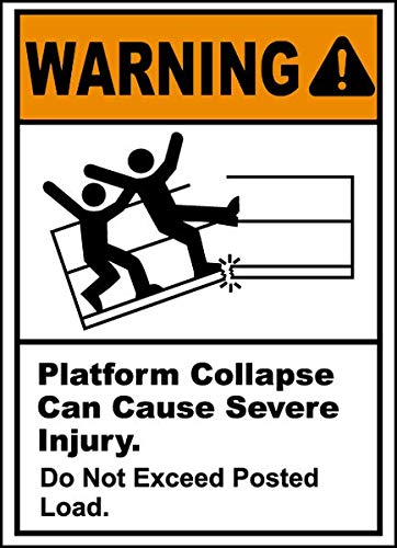 Safety & Warning Vinyl Stickers Bundle - 6 Pack Warehouse Signs (13
