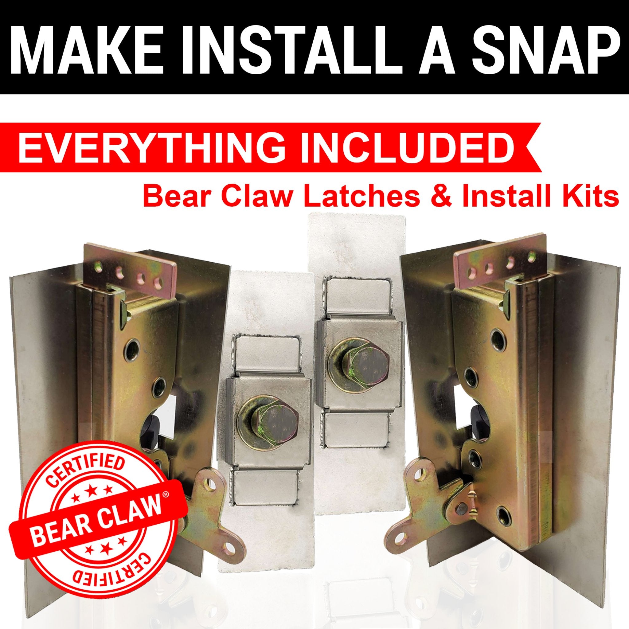 1901-1907 Oldsmobile Model F 28 2-Door Heavy Duty Suicide Hidden Hinge Kit with Bear Claw Latches & Installation Plates - Perfect for Classic Car Restoration & Custom Builds
