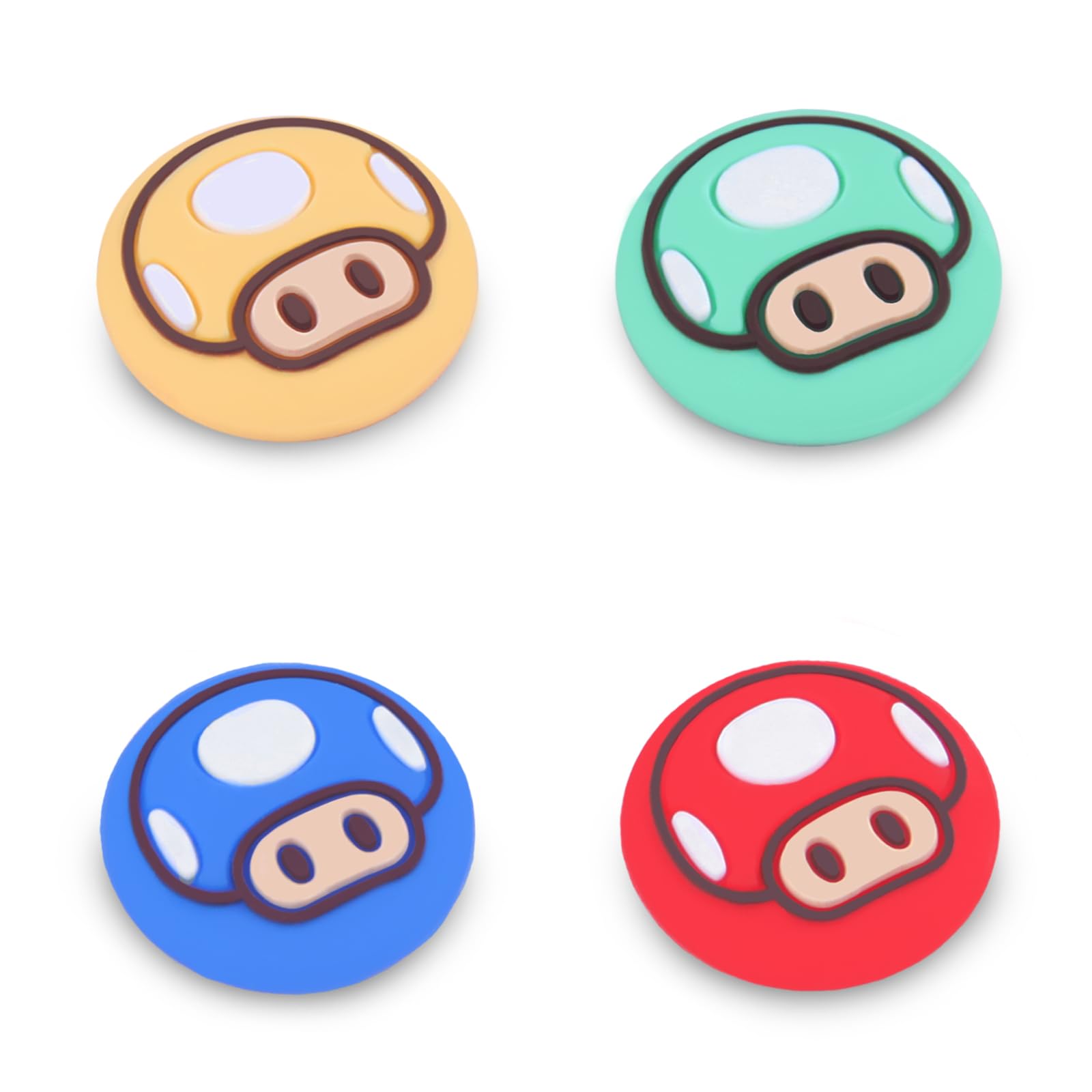 TIKOdirect Set of 4 Cute Thumb Grips for Nintendo Switch Joy-Con/OLED/Switch Lite - Soft Silicone Kawaii Joystick Caps, Ergonomic Design (Red) - Perfect for Gaming Comfort & Controller Protection