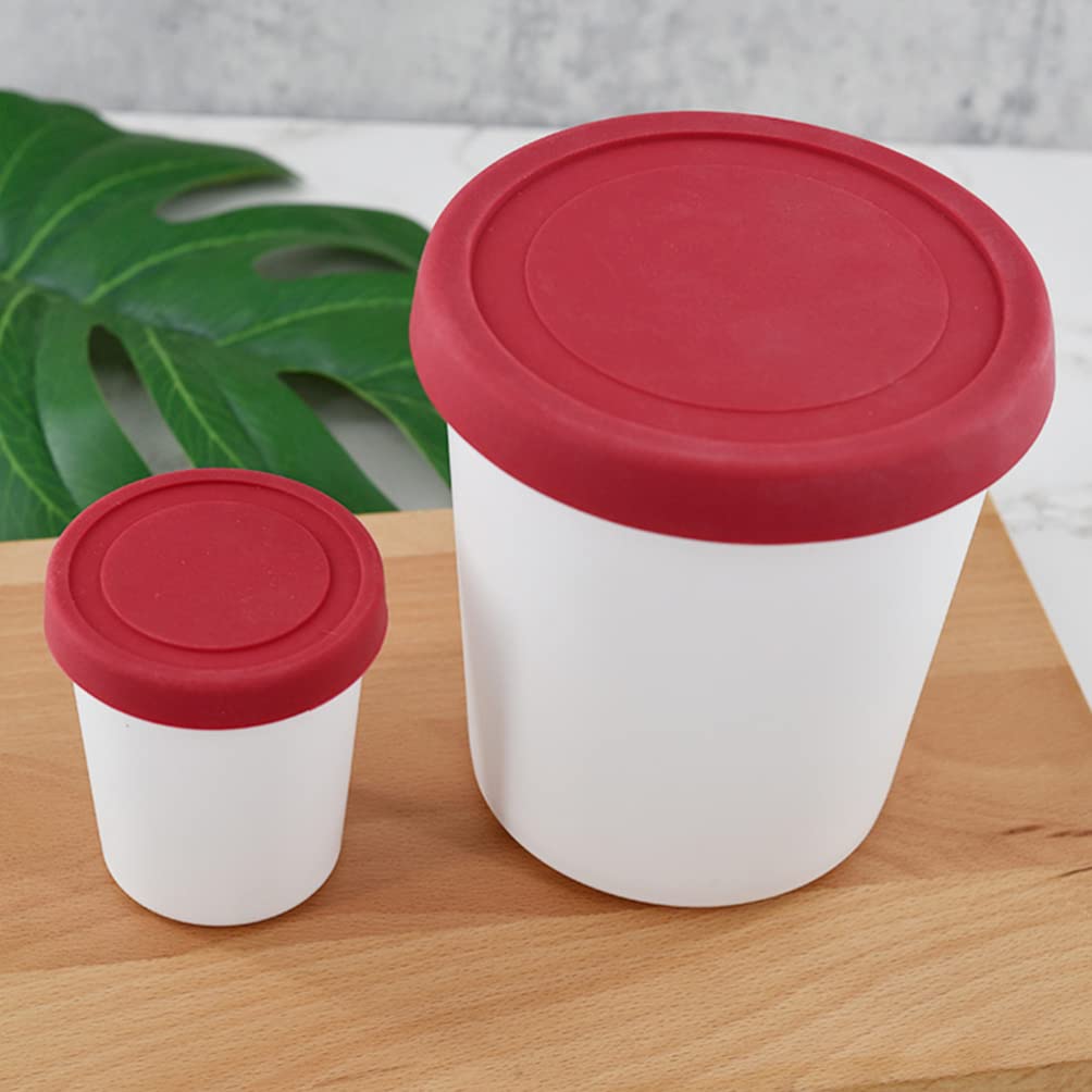 4pcs Reusable Silicone Ice Cream Cups with Lids - BPA-Free Freezer Safe Yogurt & Dessert Containers for Food Storage - Perfect for Homemade Ice Cream, Gelato, Sorbet & Party Serving