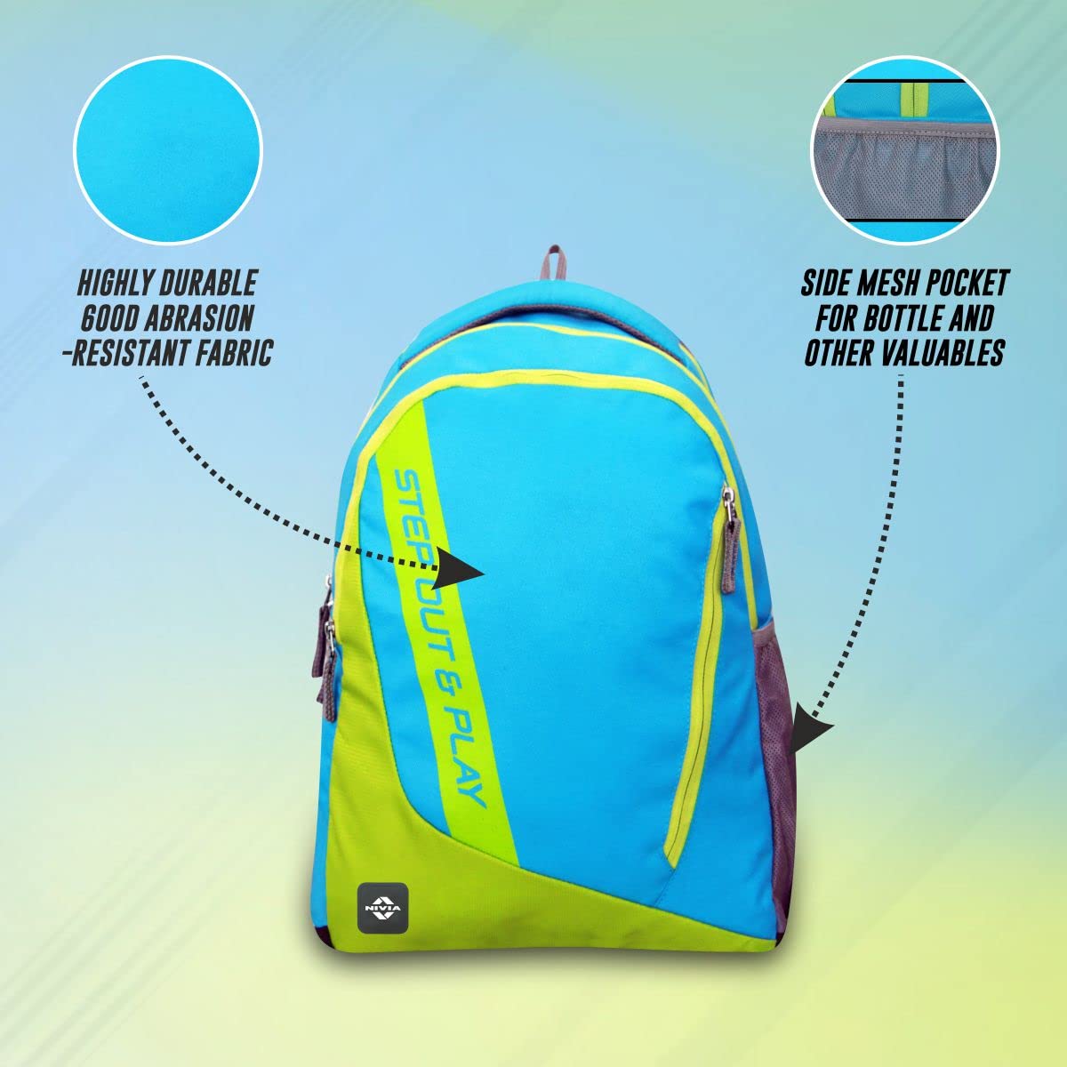 Nivia Side Ribbon School Backpack for Girls - Lightweight & Durable Bookbag for High School & College - Perfect for Everyday Use, Travel & Campus Life