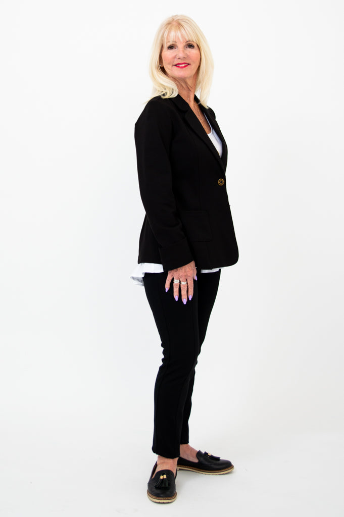 Anders Men's Slim Fit Blazer - Black Modal Blend Suit Jacket for Business, Office & Formal Events