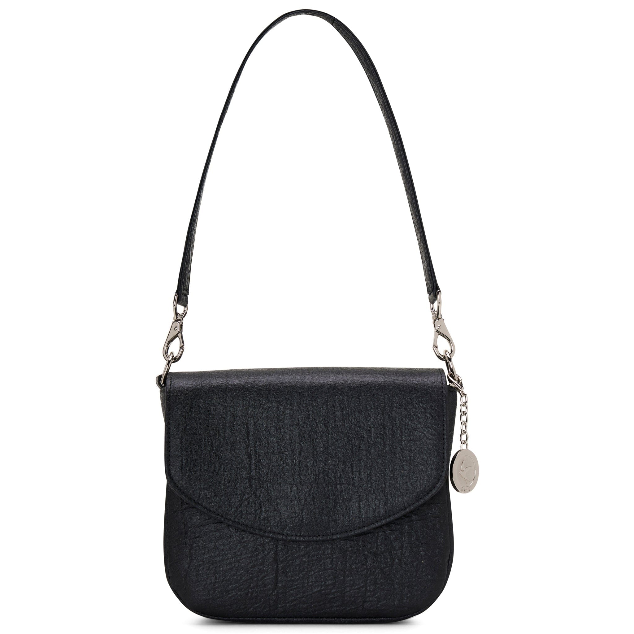 Vegan Leather Shoulder & Crossbody Bag - Tashi Pinatex® | Metallic Black | Stylish & Ethical Handbag for Women | Perfect for Work, Travel & Everyday Use