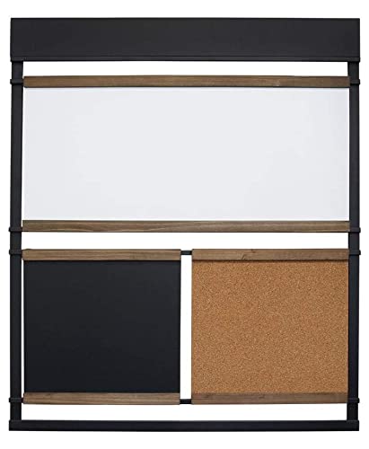 1Thrive Sarah Home Planning & Organizing System - Large Whiteboard, Chalkboard & Cork Board Combo with Liquid Chalk Markers | Perfect for Home Office, Kitchen, Classroom & Family Organization
