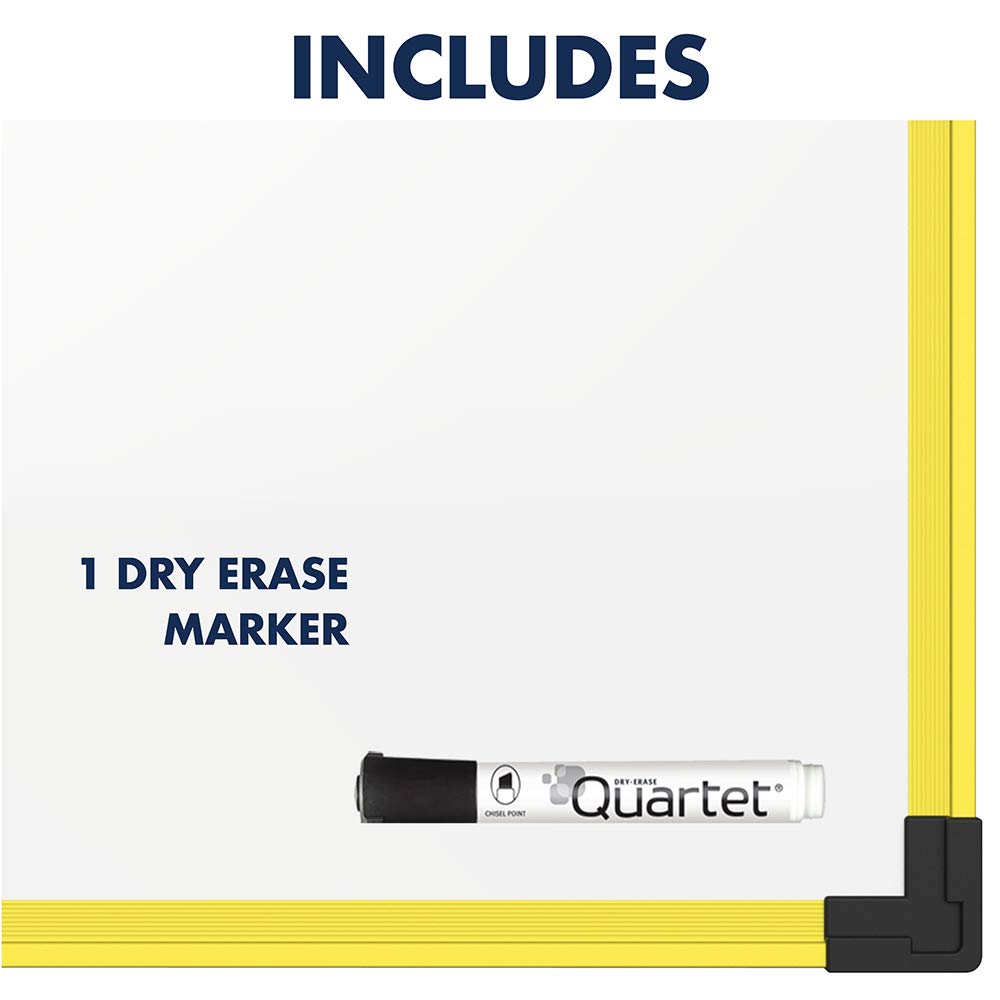 Quartet Magnetic Dry Erase Whiteboard 6' x 4' with Aluminum Frame - Industrial Yellow for Office, Classroom & Home Use | Premium White Board for Presentations & Notes