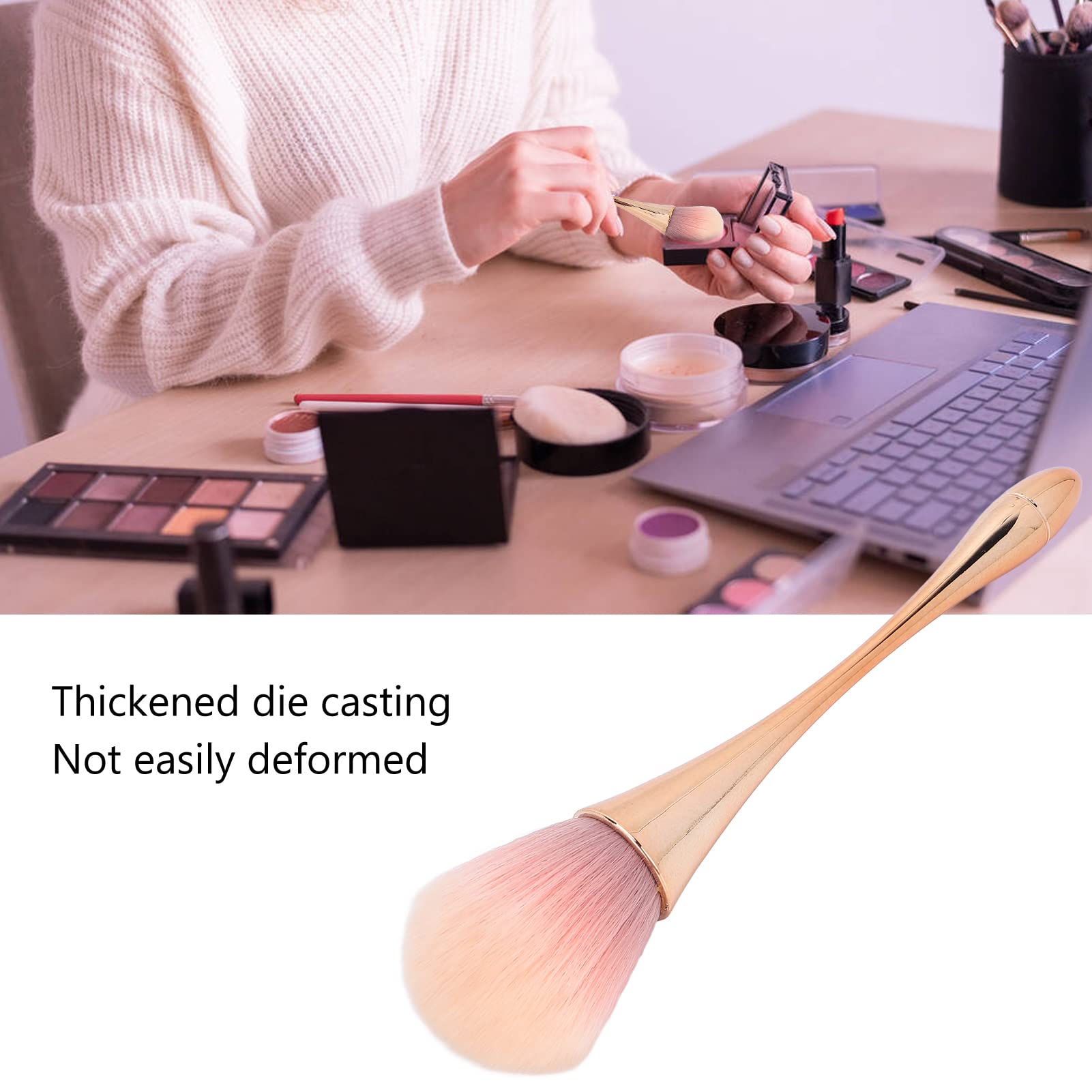 Soft Touch Blush Brush & Nail Art Powder Brush - Premium Artificial Fiber Multi-Purpose Makeup Brush for Daily Use | Perfect for Contouring, Highlighting & Nail Design