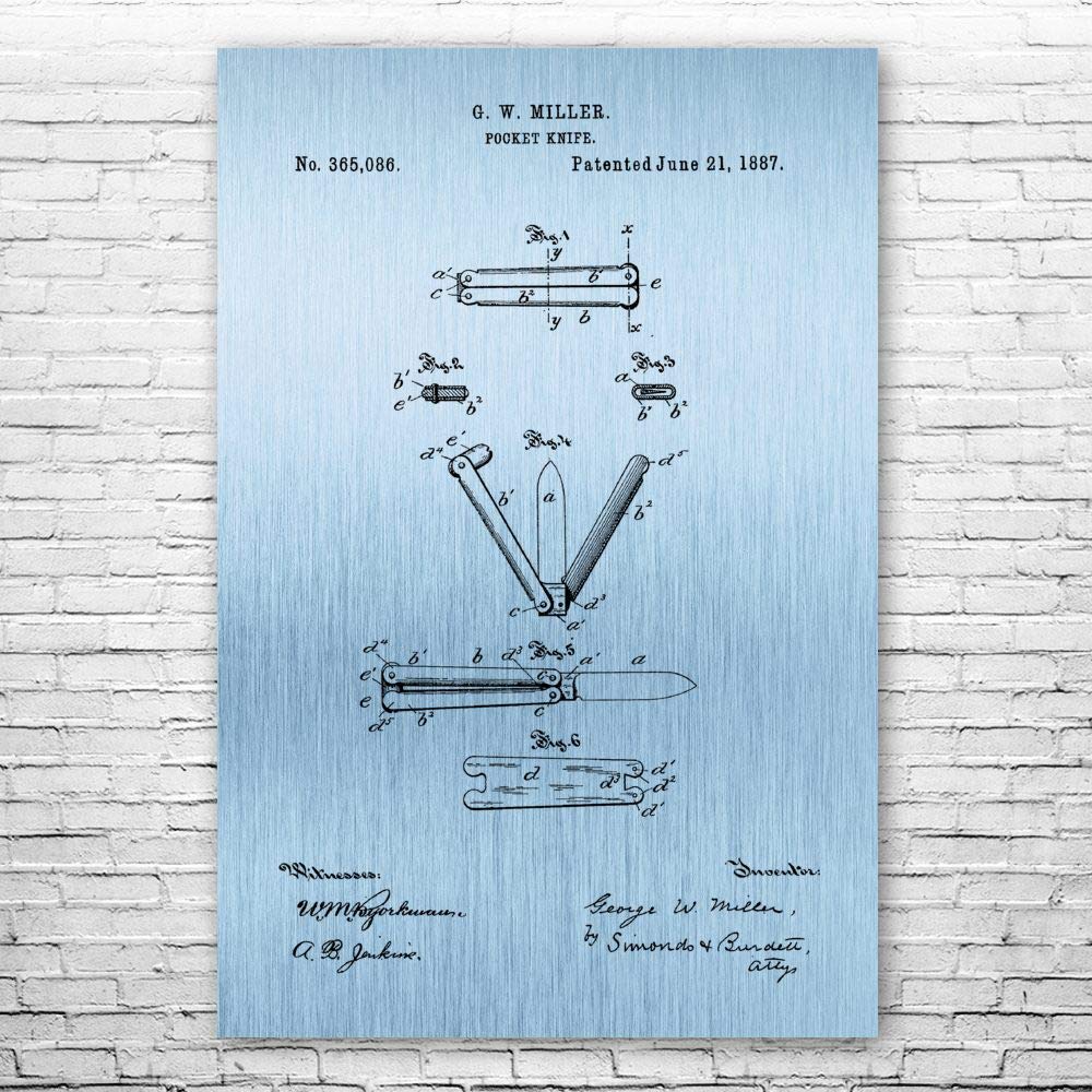 Balisong Butterfly Knife Blueprint Art Print - 9x12 Inch Knife Maker & Collector Gift, Martial Arts Decor, Blue Steel Poster - Perfect for Home, Office & Training Studio Wall Art