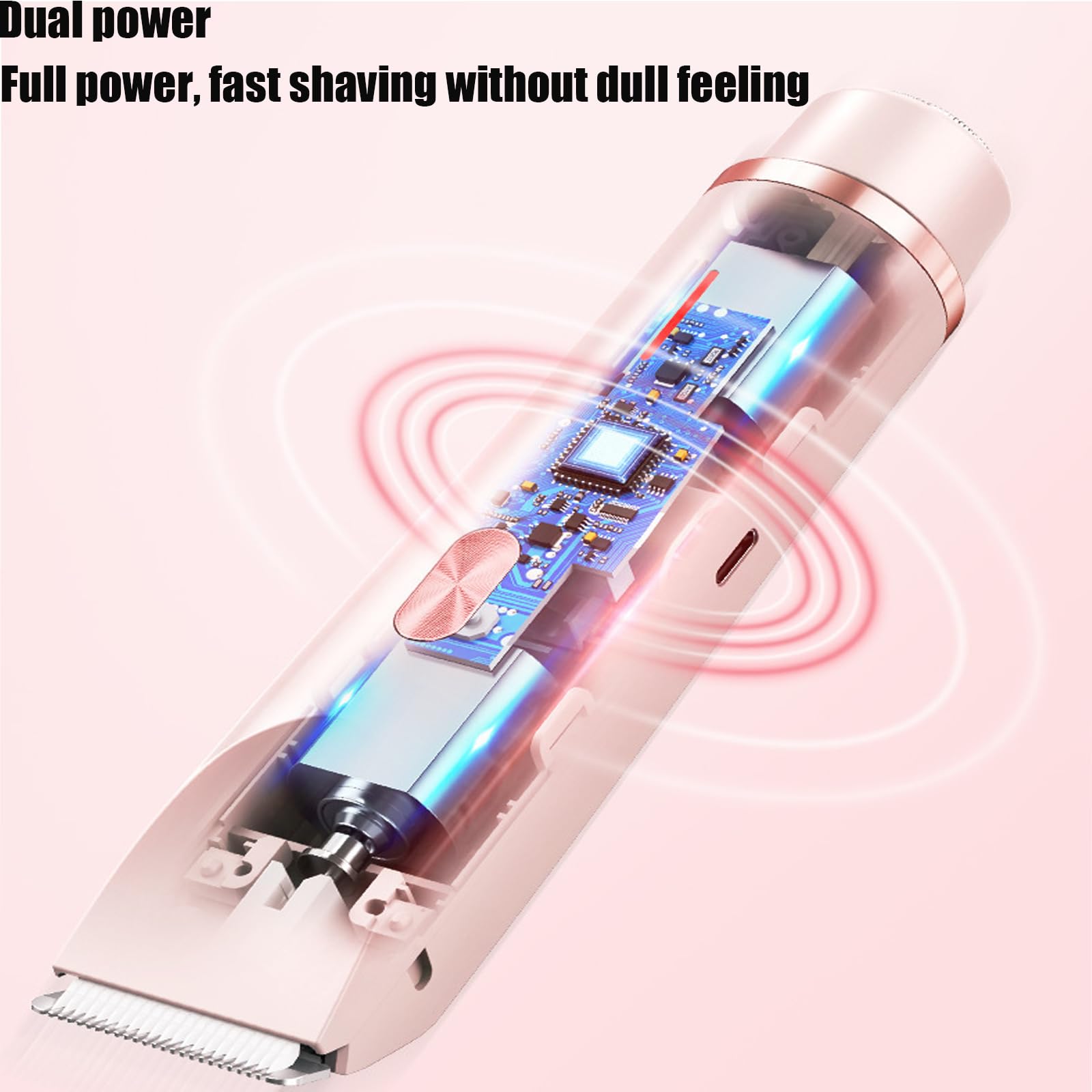 Easepicks 2-in-1 Electric Razor & Trimmer for Women - IPX7 Waterproof Wet/Dry Body Shaver for Legs, Underarms, Bikini Line - Pink | Smooth Shaving at Home, Travel & Gym Use
